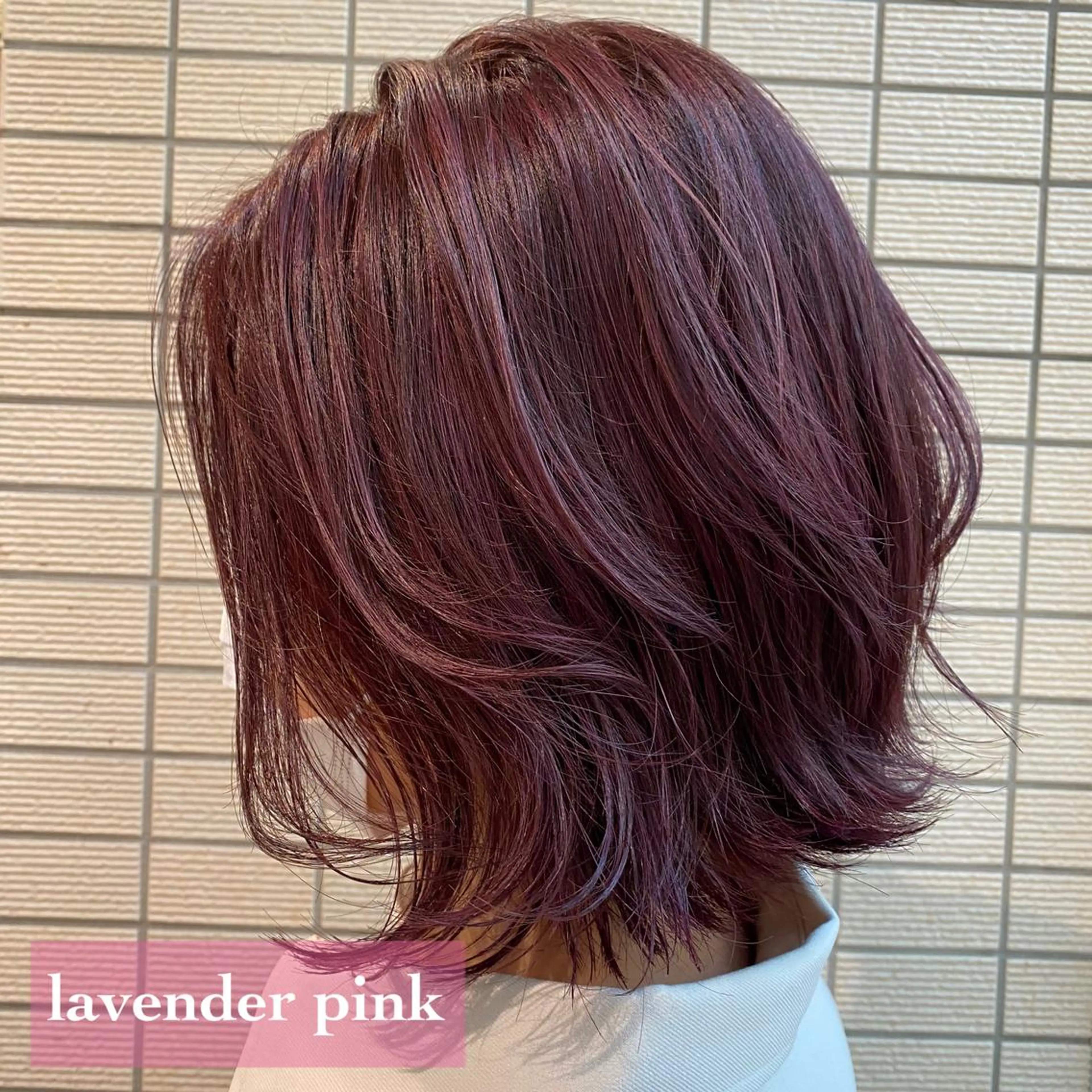 ショート カラー ラベンダーカラー ラベンダーピンク ピンクカラー レイヤーカット miiia lashのマツエク・マツパデザイン