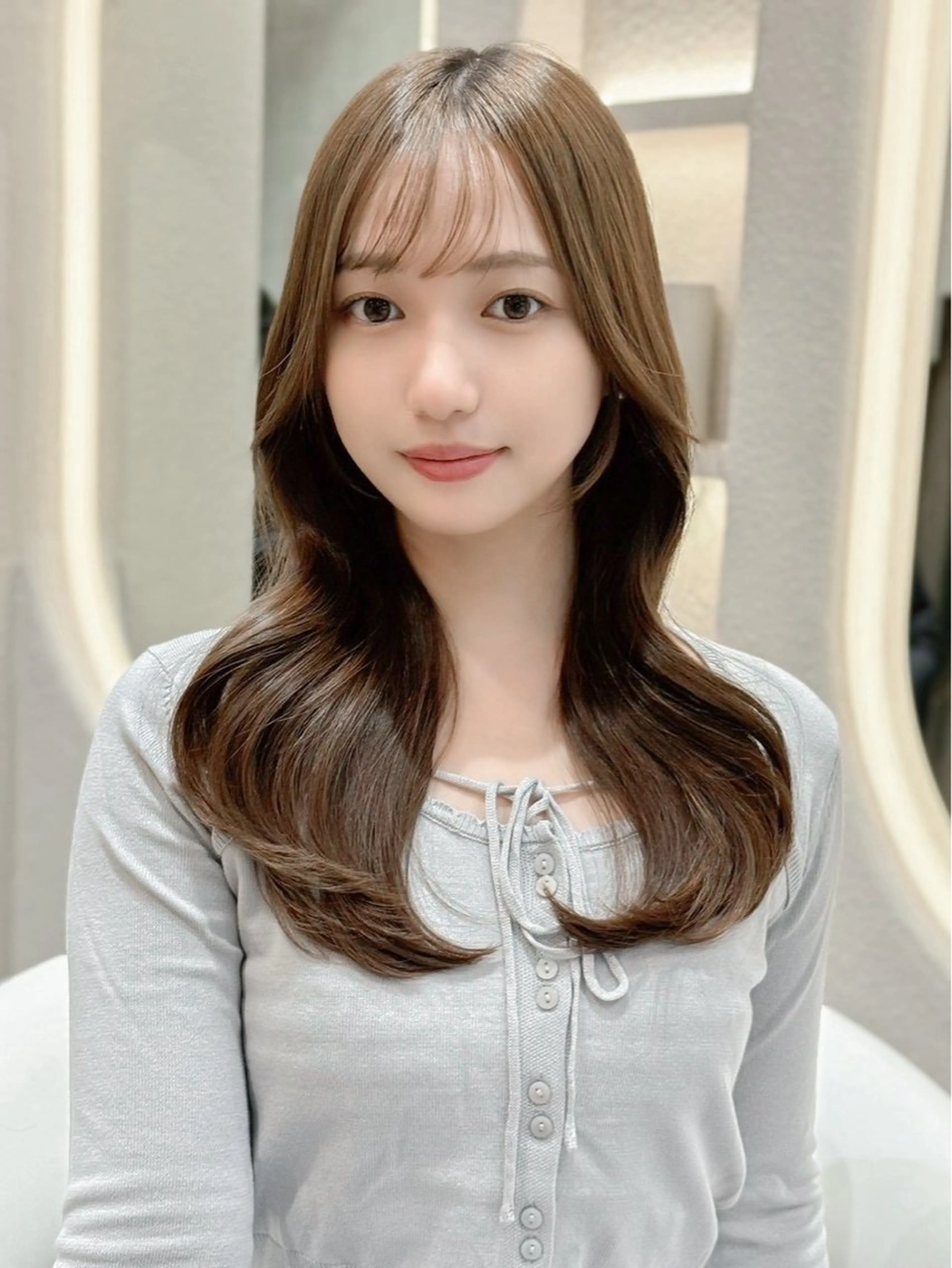 ミディアム 韓国風ヘア レイヤーカット カット ヘアカラー トリートメント 失敗しないレイヤー/ 顔まわり☀️しゅうとのヘアスタイル