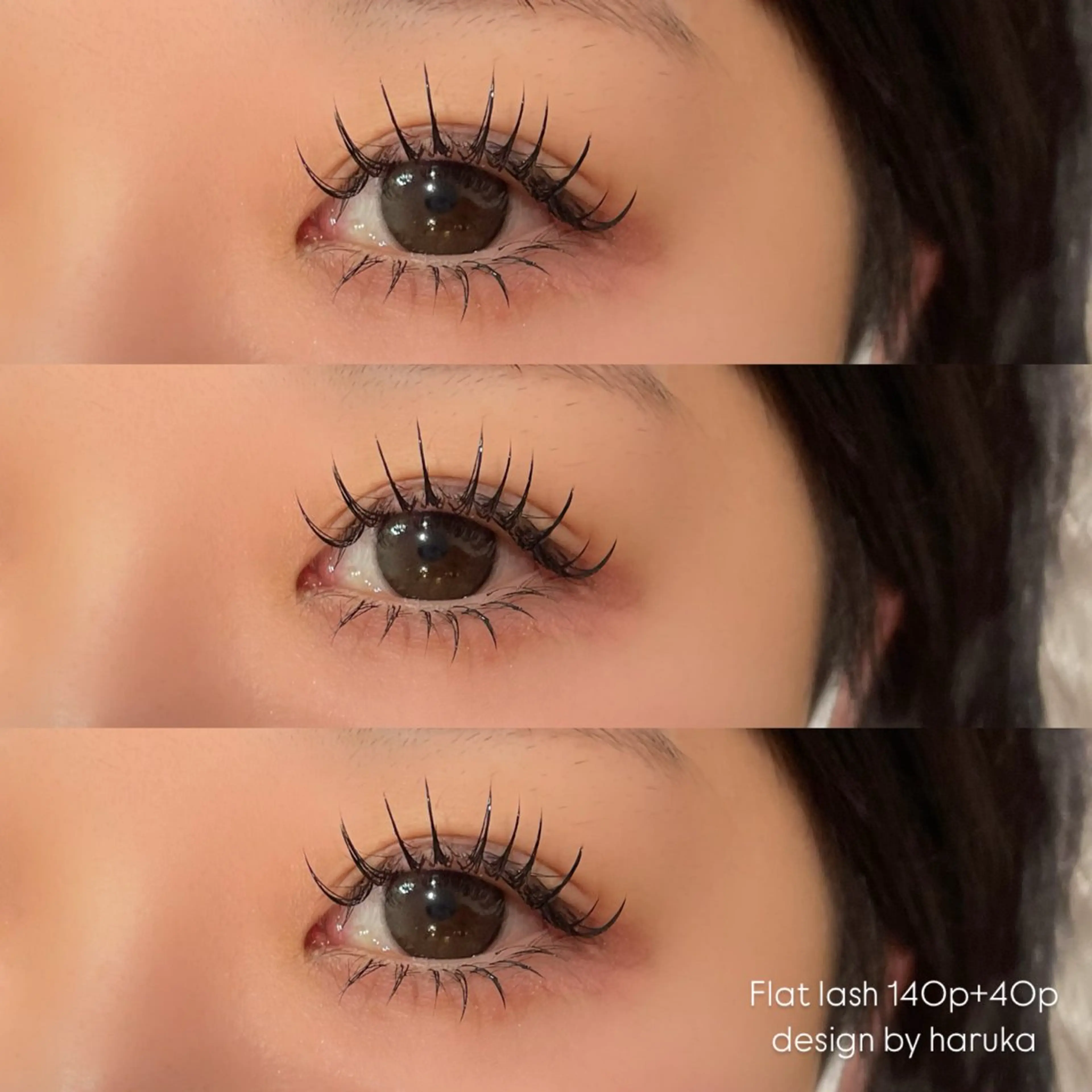 【上下マツエク】上下フラットラッシュ100本+40本｜コーティング付きの写真
