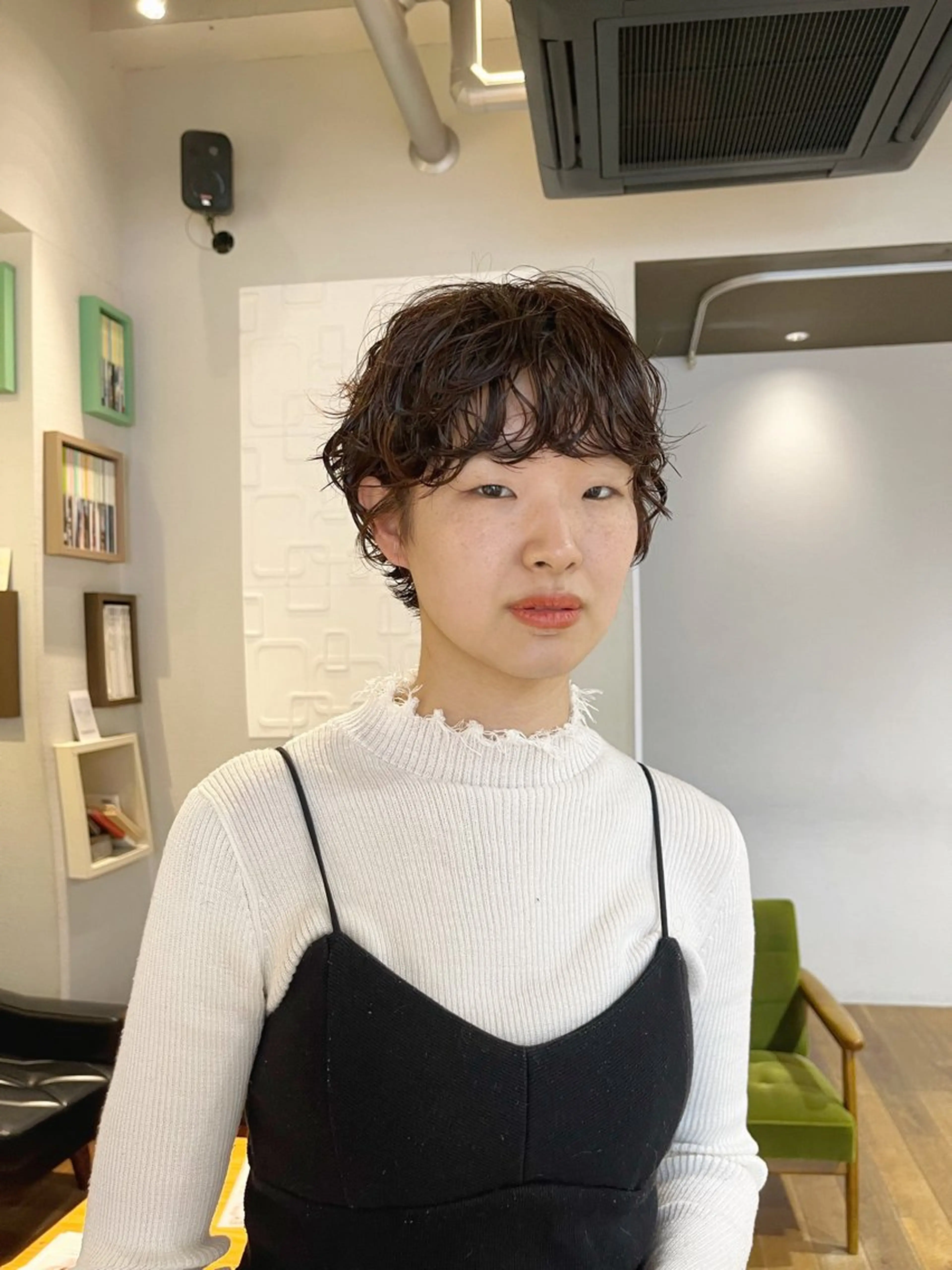 ショート パーマ ショートヘア かわい りほのヘアスタイル