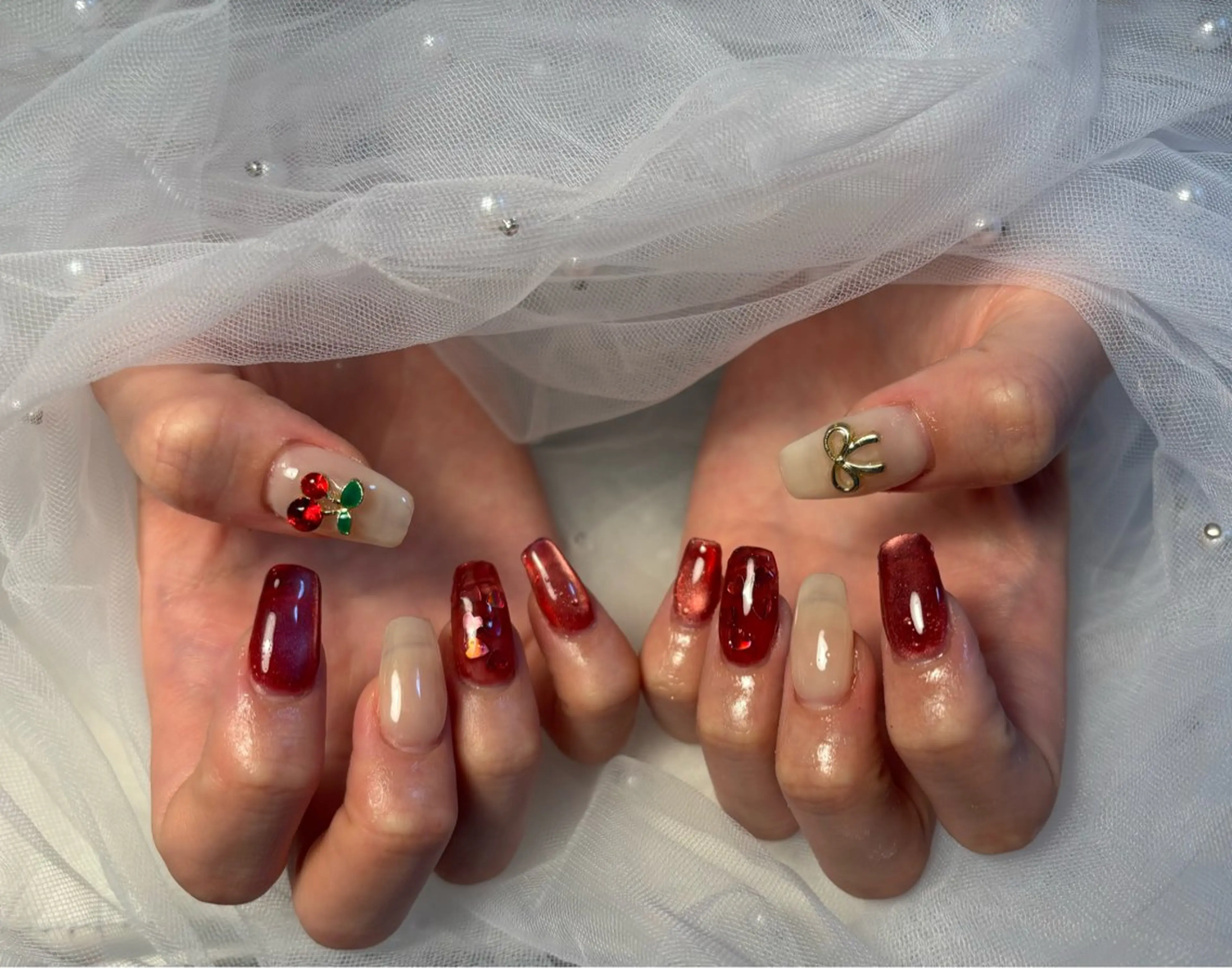 ネイル フラッシュネイル フットネイル フレンチネイル ジェルネイル ガラスフレンチ Nail salon Natulalのネイルデザイン