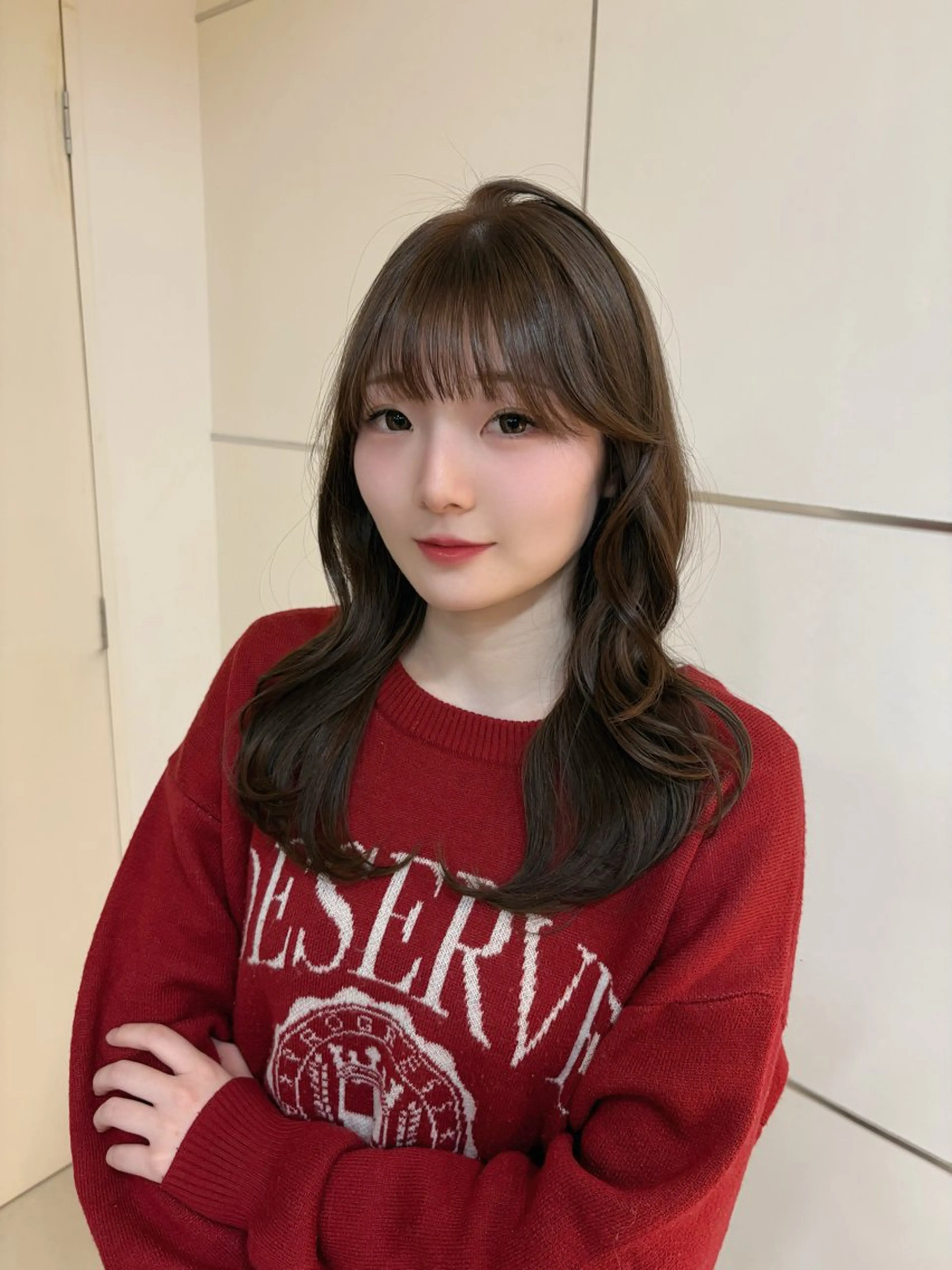 ミディアム カラー ブリーチ ブラウンカラー 透明感カラー ミルクティーブラウン ブリーチなしカラー 🤎韓国ヘア ベージュ まゆか🤎のヘアスタイル