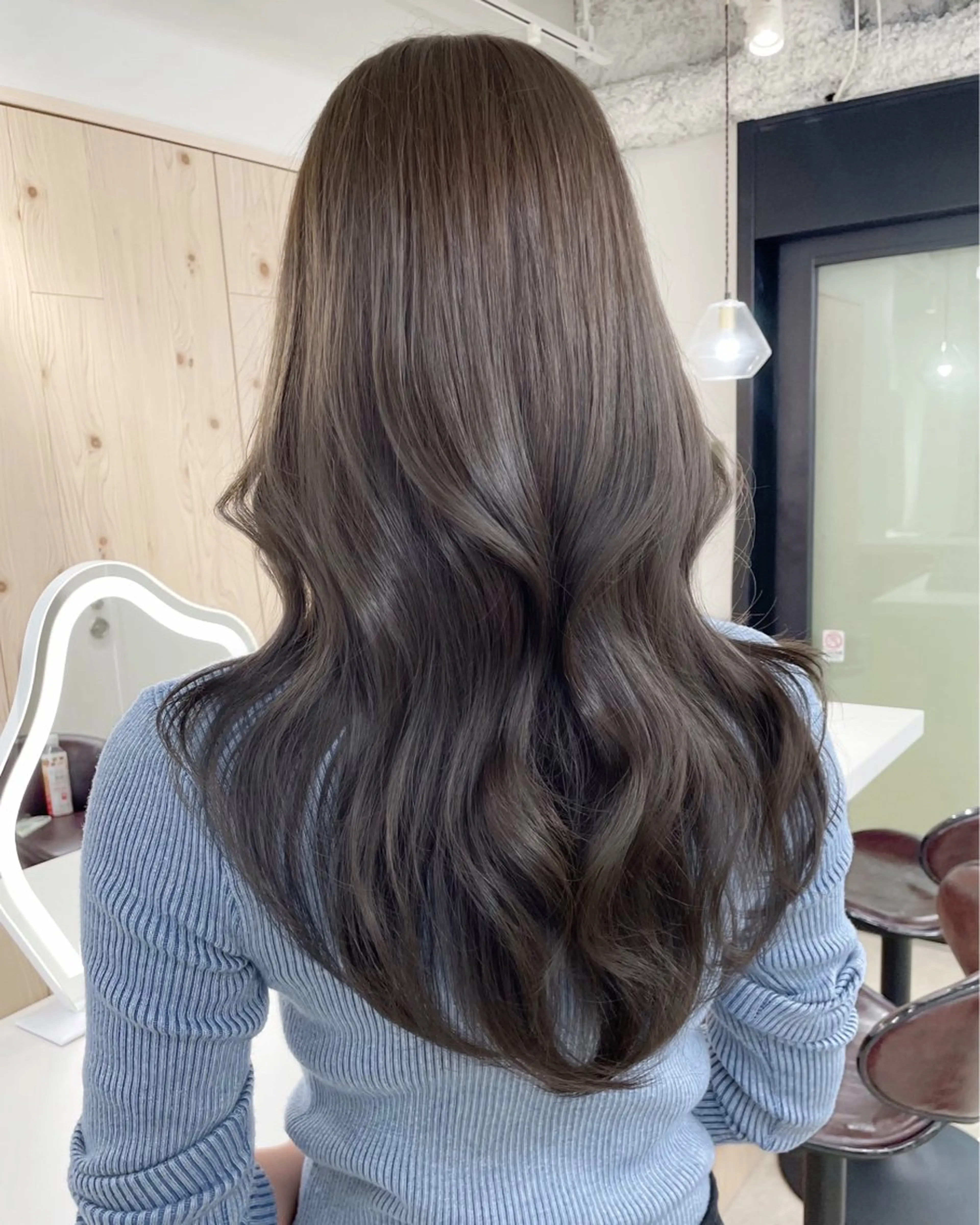 ロング カラー カット ヘアカラー トリートメント ヘアセット 新宿/韓国ヘア/ 髪質改善ストレートのヘアスタイル