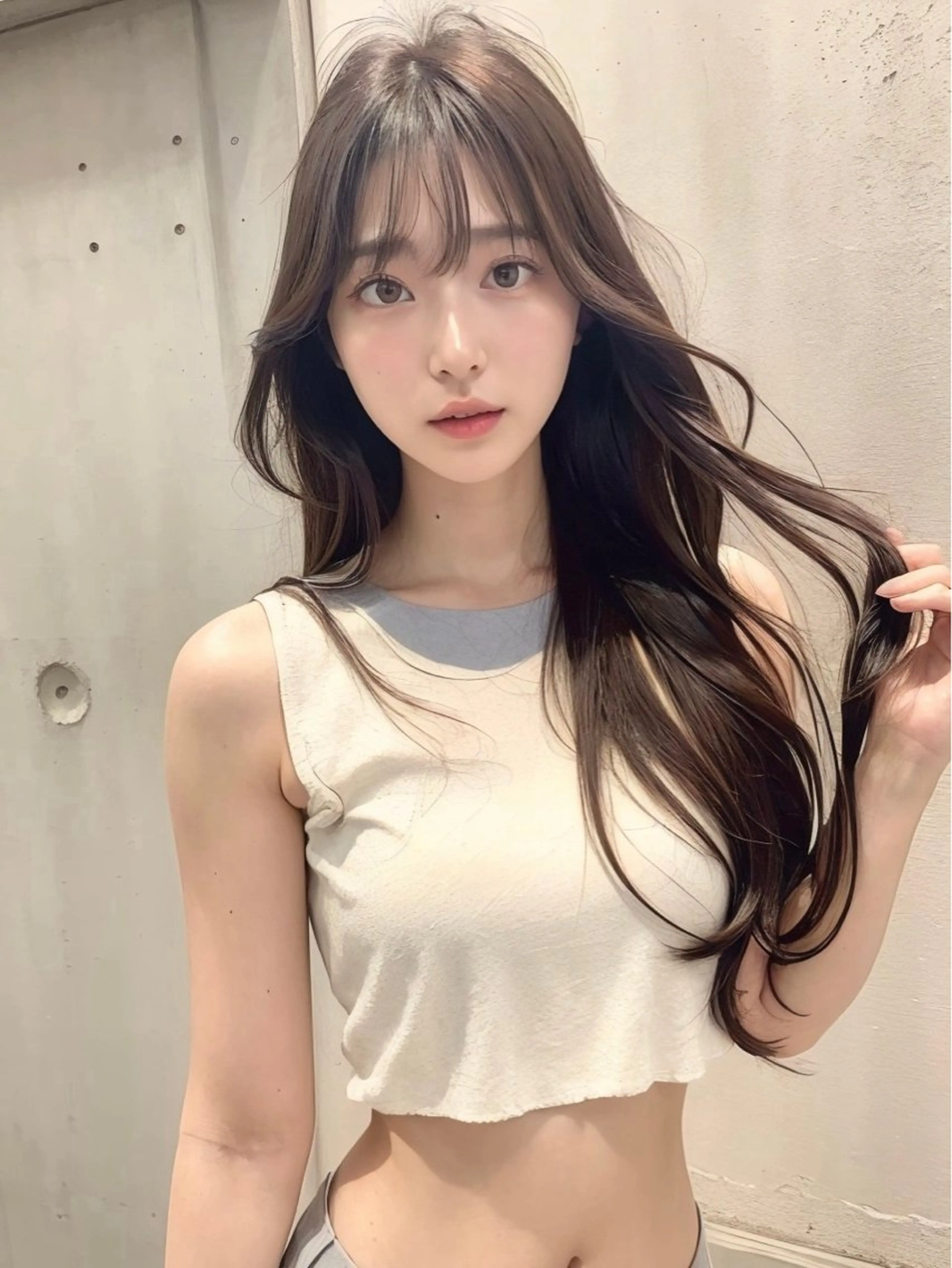 ロング ハイライト 髪質改善 韓国風ヘア レイヤーカット 縮毛矯正 カット トリートメント 髪質改善/レイヤー/ ショート/koshiのヘアスタイル