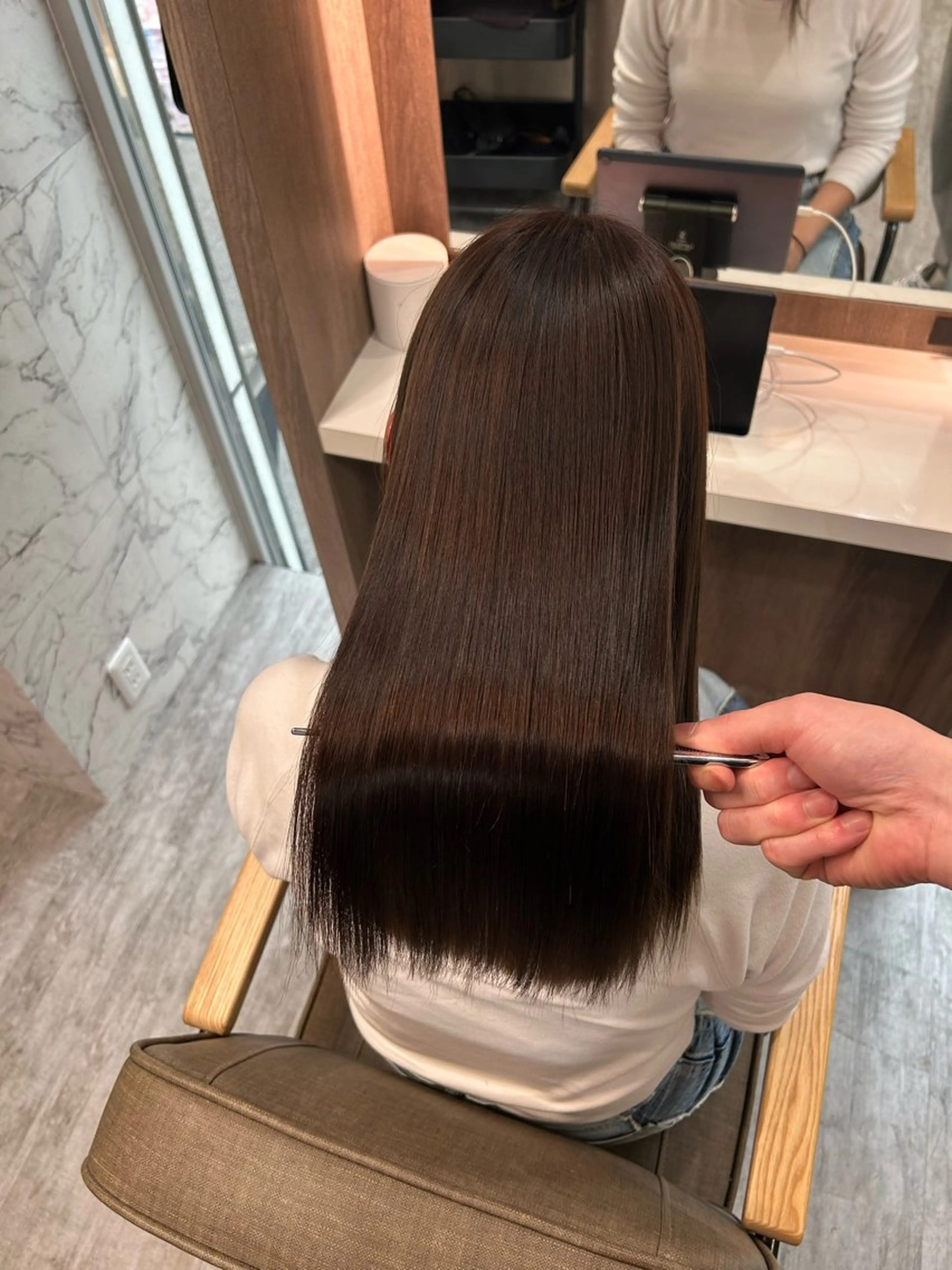 ロング 酸性ストレート 縮毛矯正 ユアーズヘアーセカンド所属・広島No.1美髪矯正 髪質改善/河村総一郎のヘアスタイル