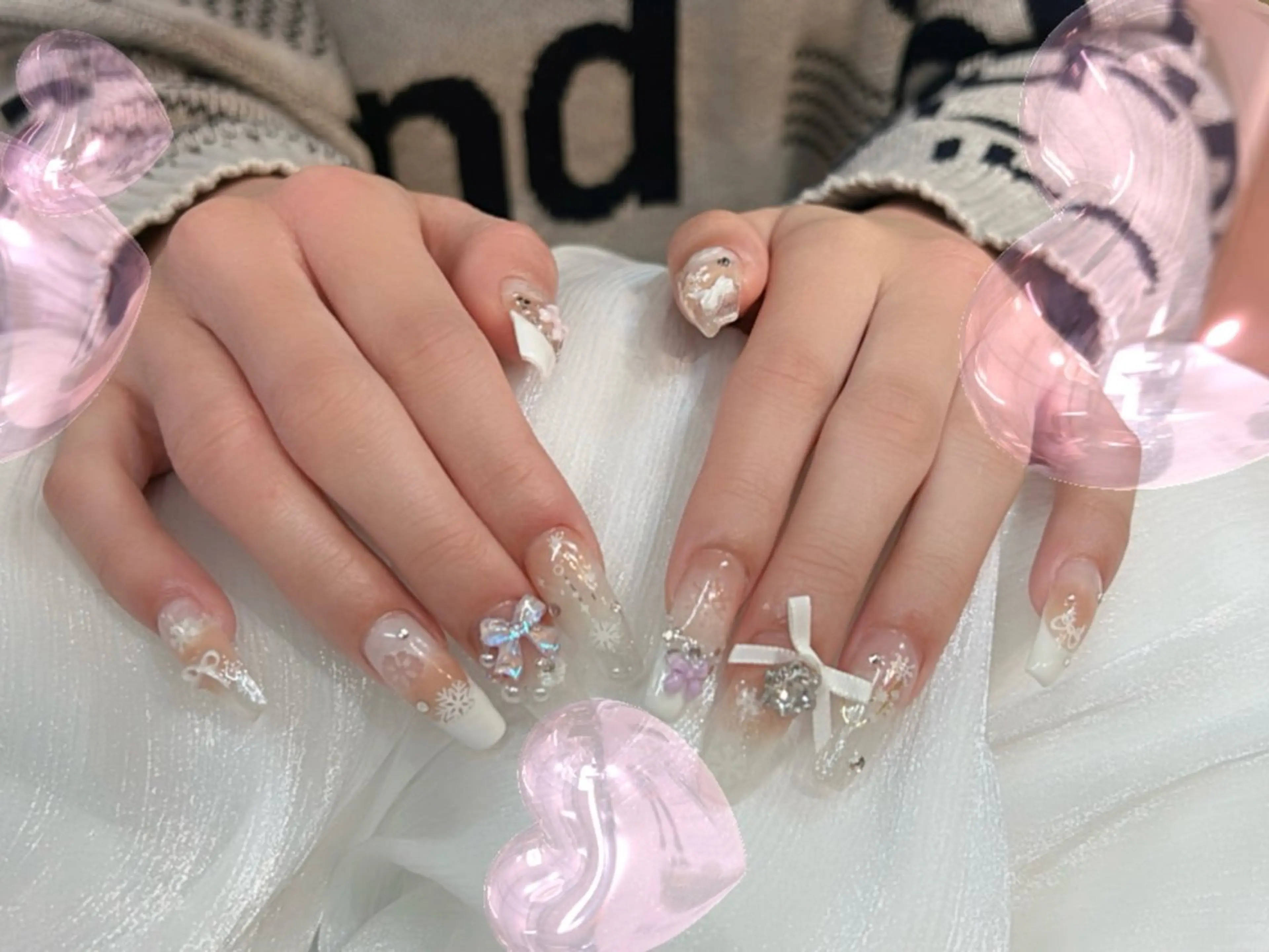 セミロング ハンドネイル パンダ ちゃんのネイルデザイン