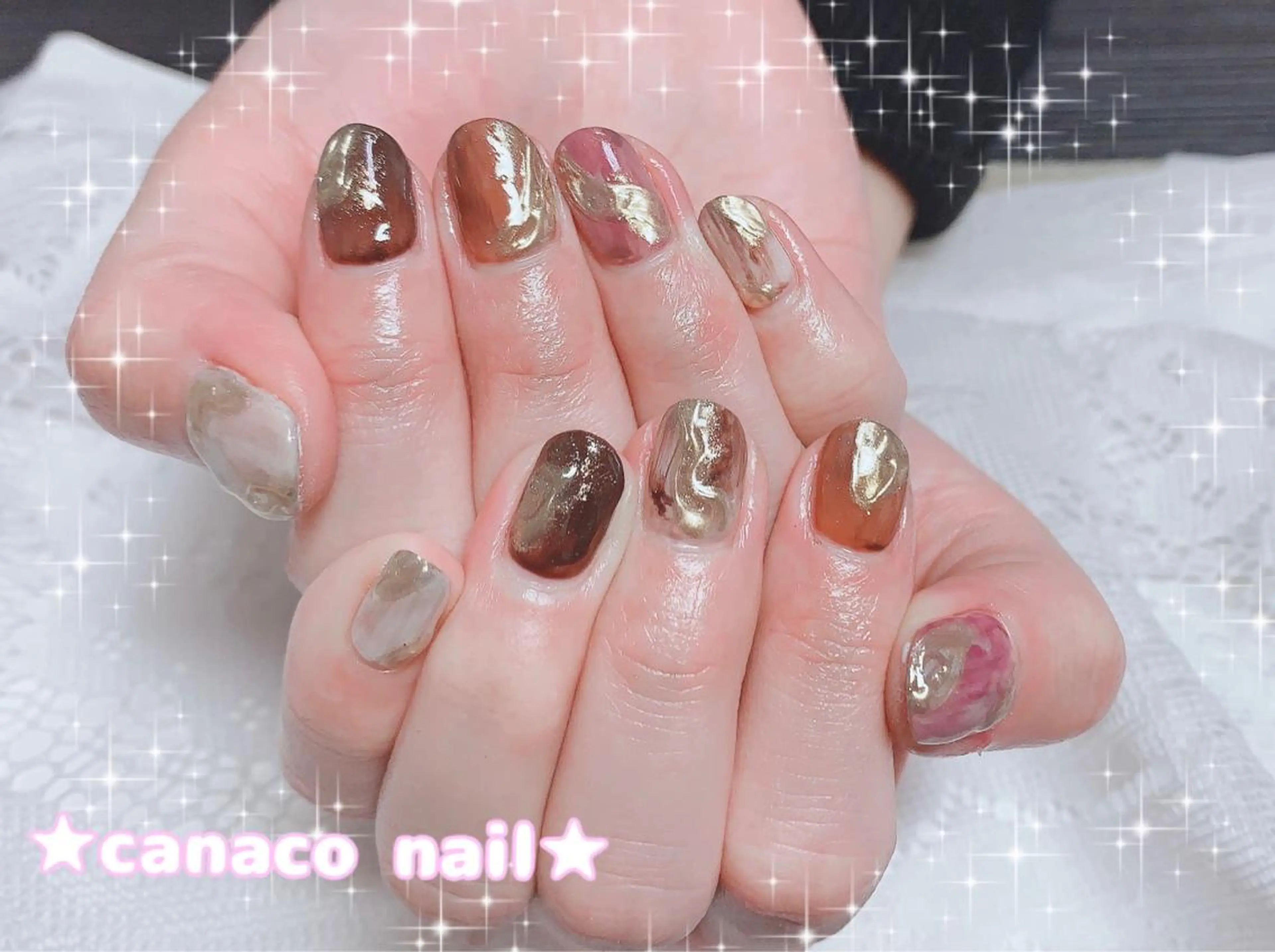 ネイル アートネイル ジェルネイル ミラーネイル ニュアンスネイル パラジェル ハンドネイル ハンドケア ベテランネイル cnc  nailのネイルデザイン