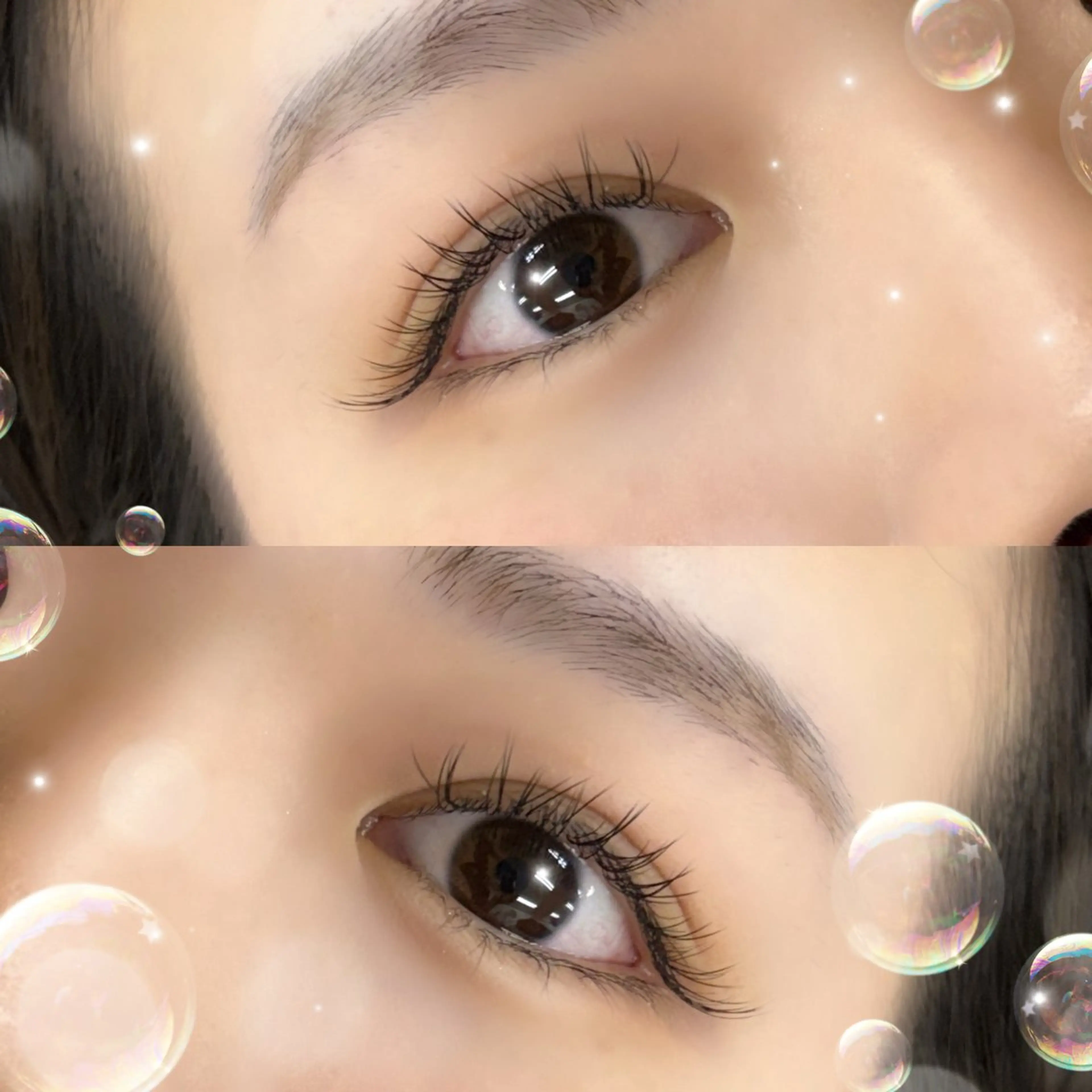 マツエク・マツパ フラットラッシュ 一重×まつ毛パーマ 🎀EYELA 澁谷🎀のマツエク・マツパデザイン