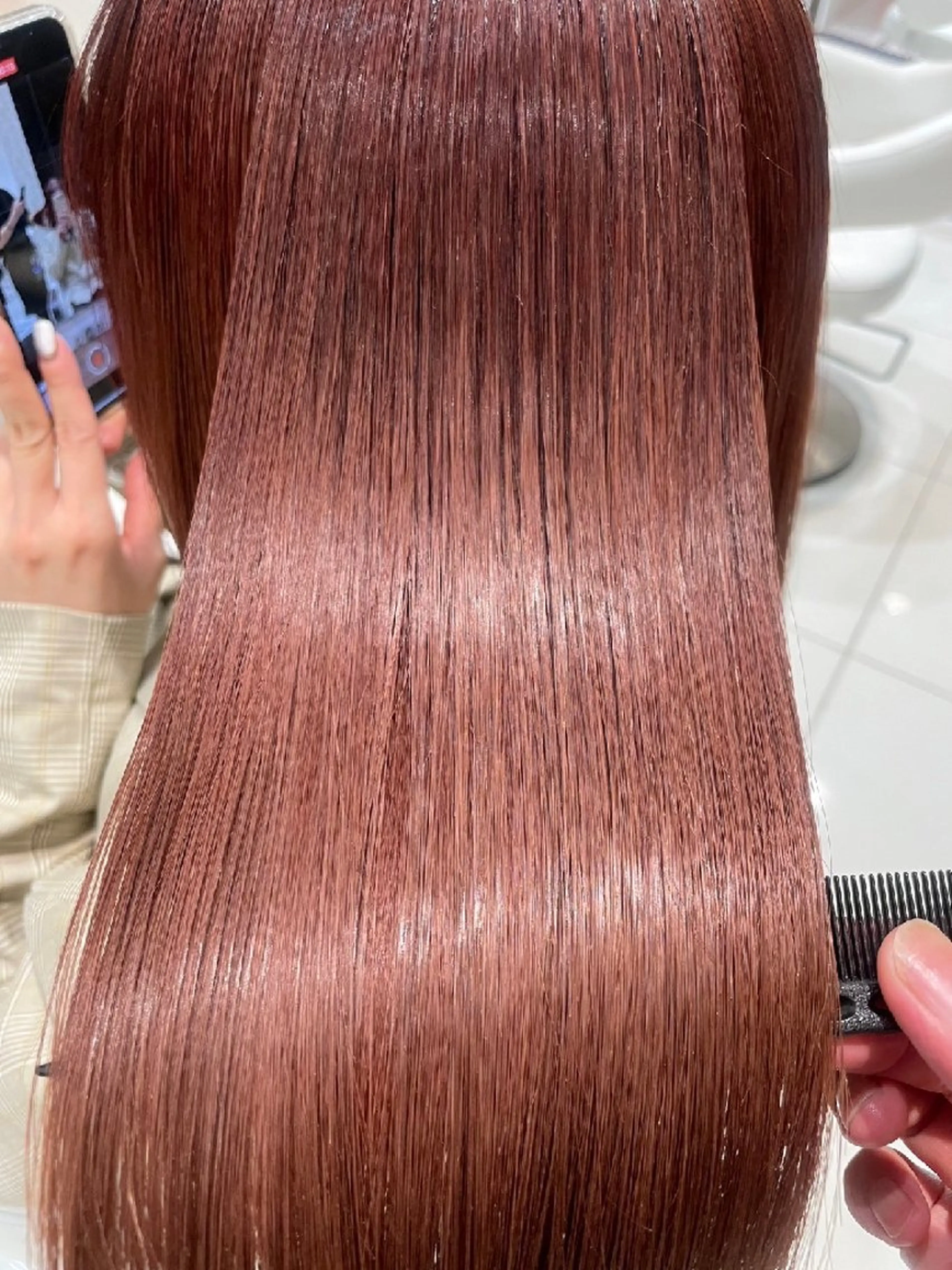 ロング カラー ブリーチ ピンクカラー 婦中町／4月限定無料 カットメニューありのヘアスタイル