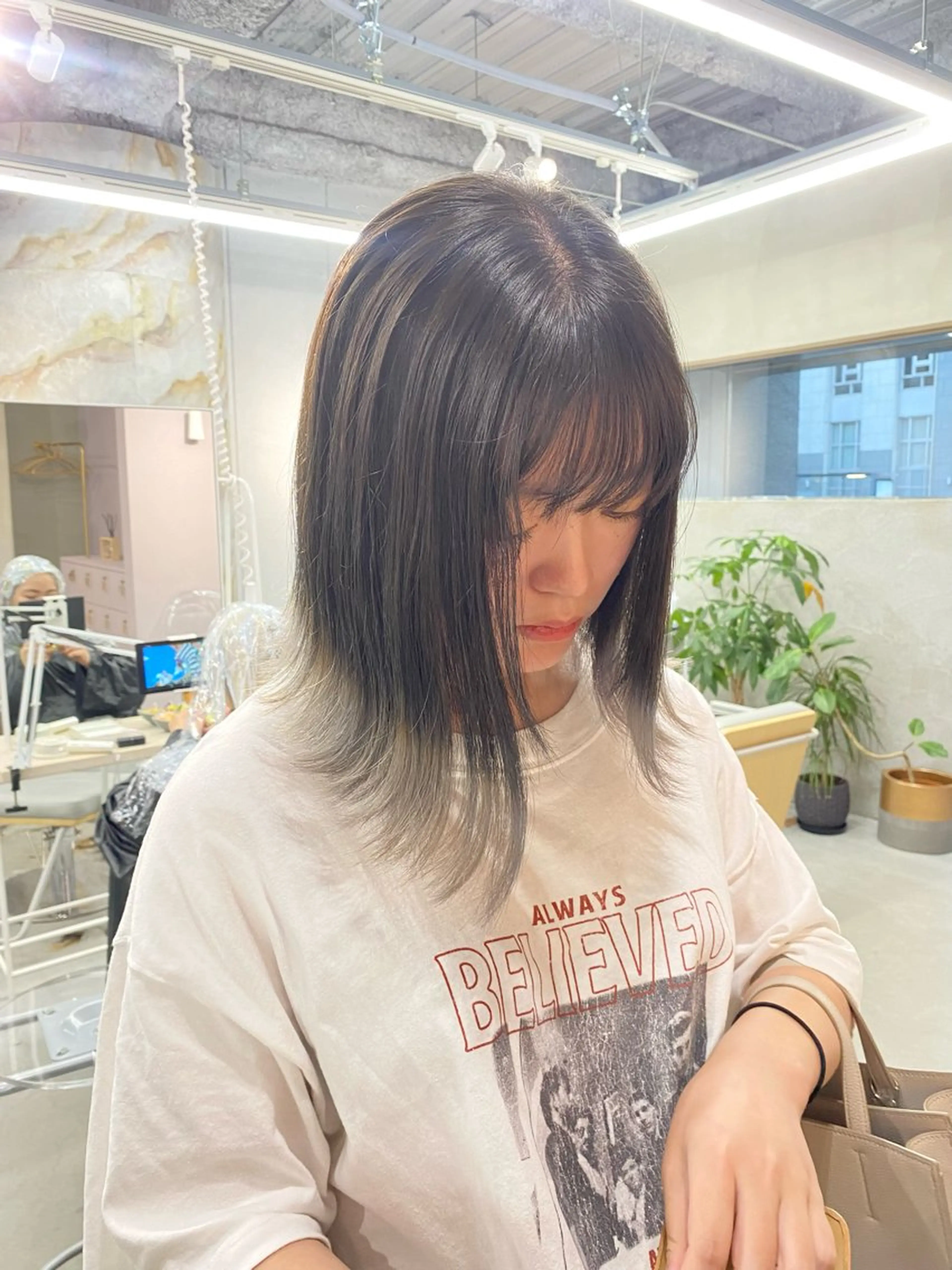 ミディアム カラー ヘアカラー 前橋 姫奈のヘアスタイル