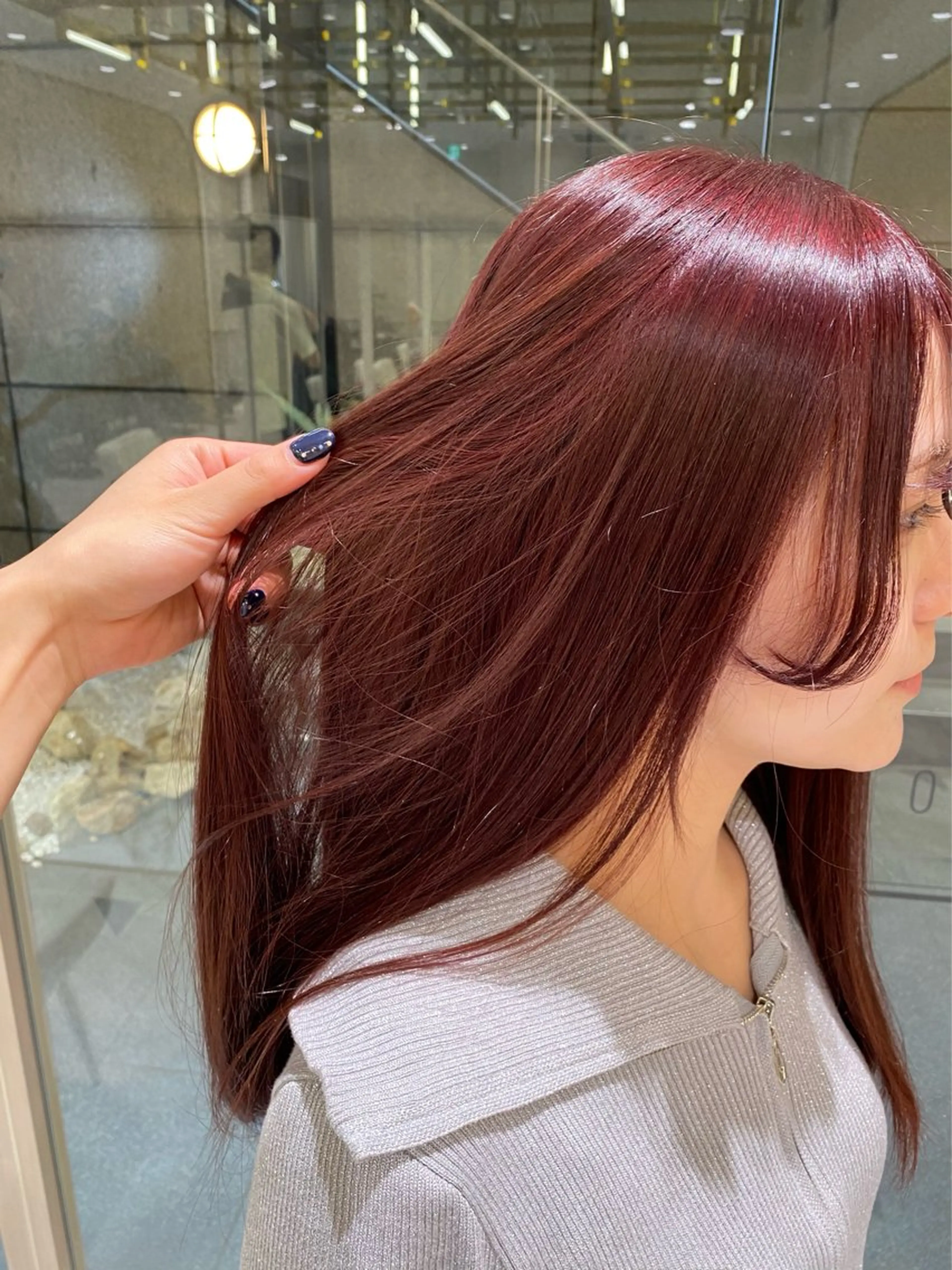 ロング カラー ブリーチ ダブルカラー ブリーチなしカラー ピンクカラー ヘアカラー hina☺︎ 髪質改善/ストレートのヘアスタイル