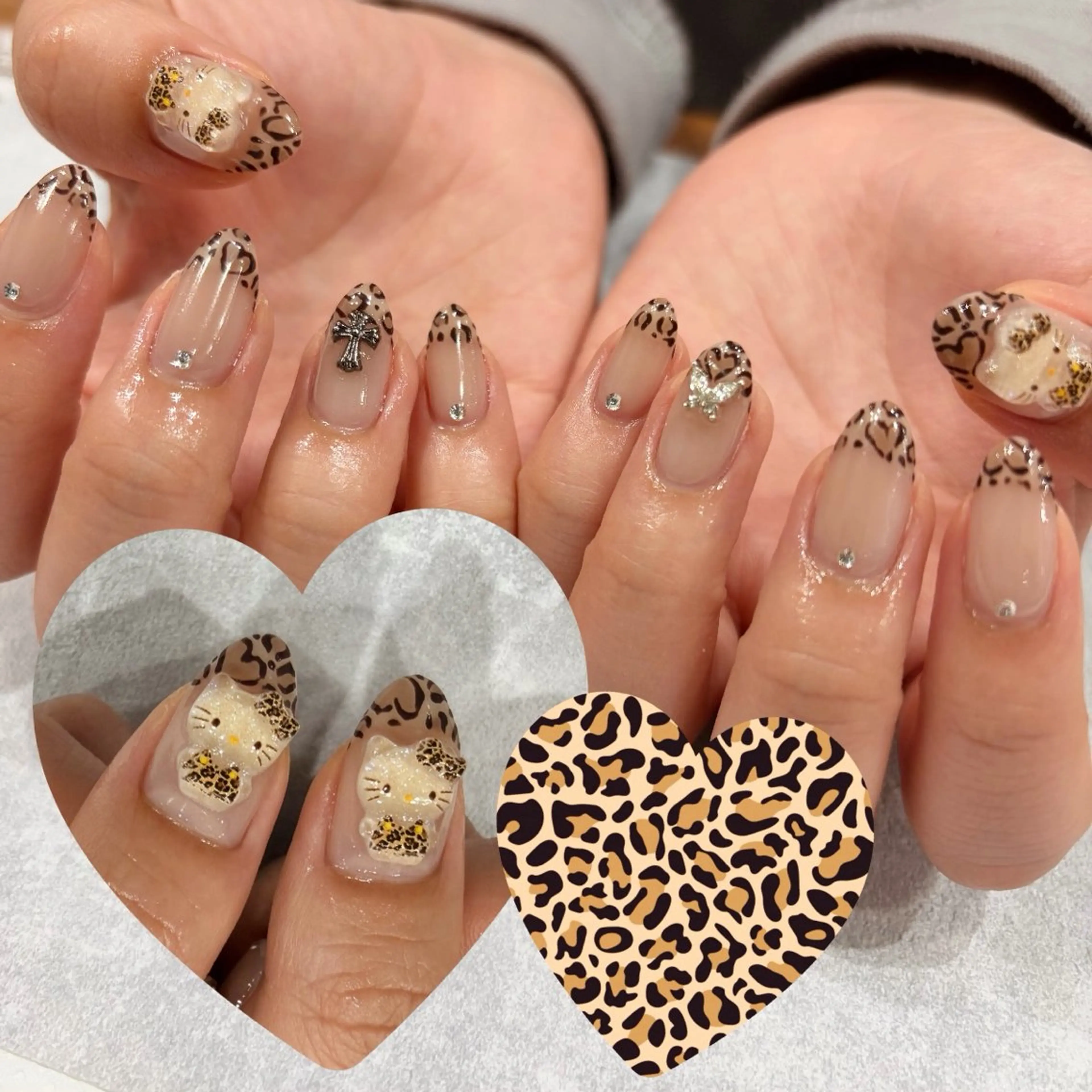 ネイル アニマル柄 フレンチネイル 持ち込み シンプルネイル ハンドネイル 阿部 ほのかのネイルデザイン