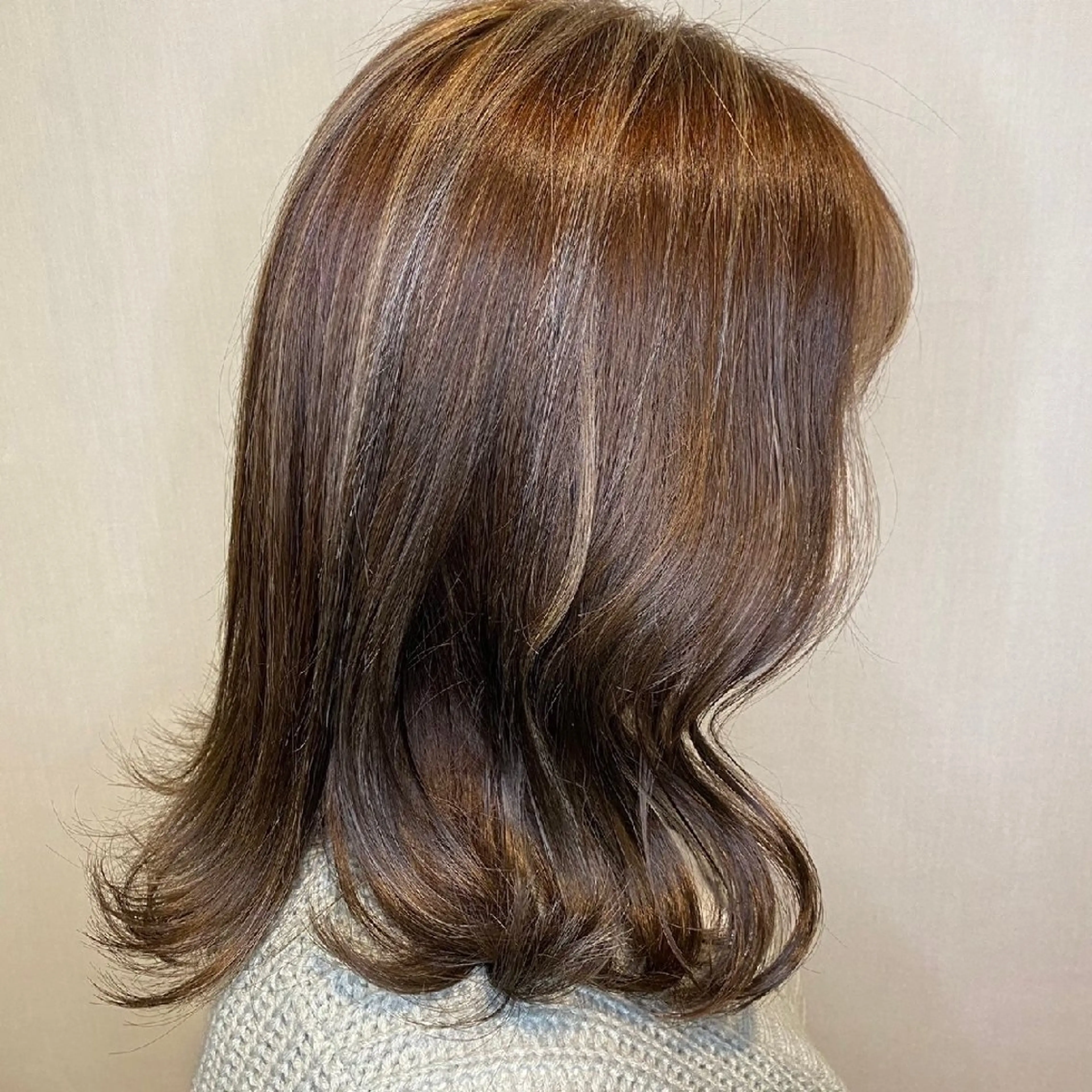 セミロング カラー ハイライトカラー ハイライト 婦中町／4月限定無料 カットメニューありのヘアスタイル
