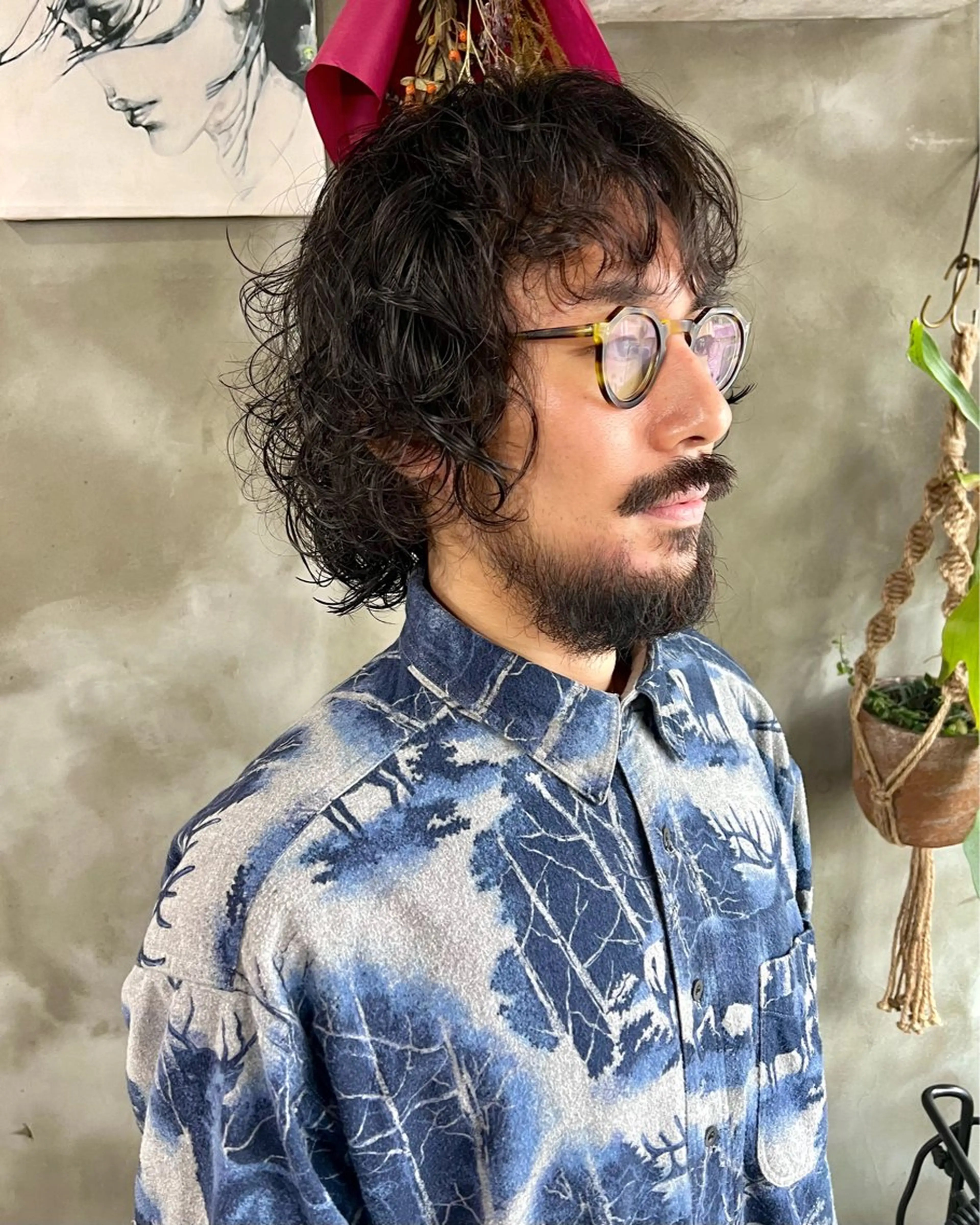 ミディアム パーマ メンズ カット パーマ トリートメント 木村陸弥 似合わせ 透明感カラー🌿のヘアスタイル