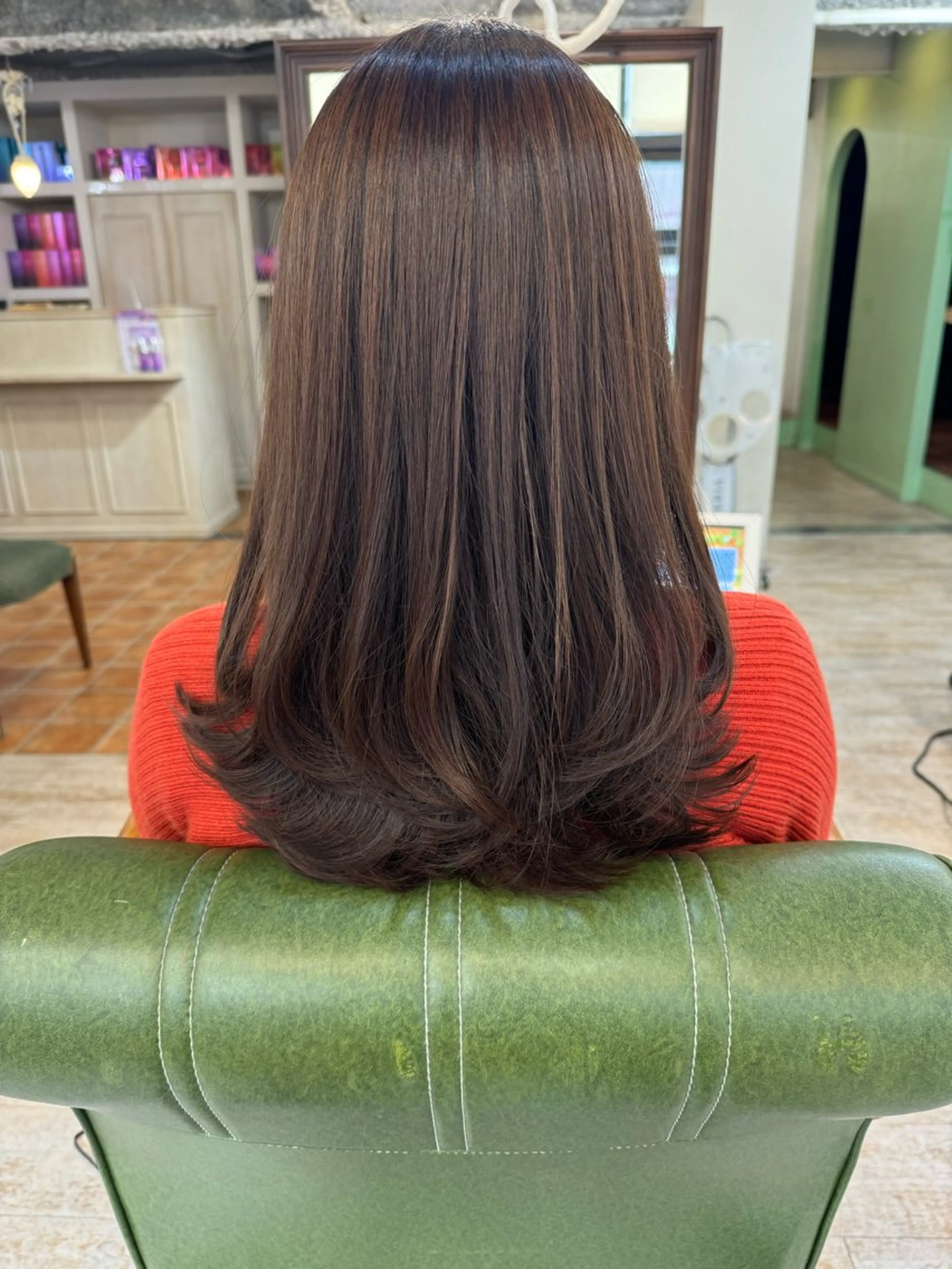 セミロング くびれヘア くびれレイヤー レイヤーカット カット ヘアカラー トリートメント レイヤーカット 中屋光貴のヘアスタイル