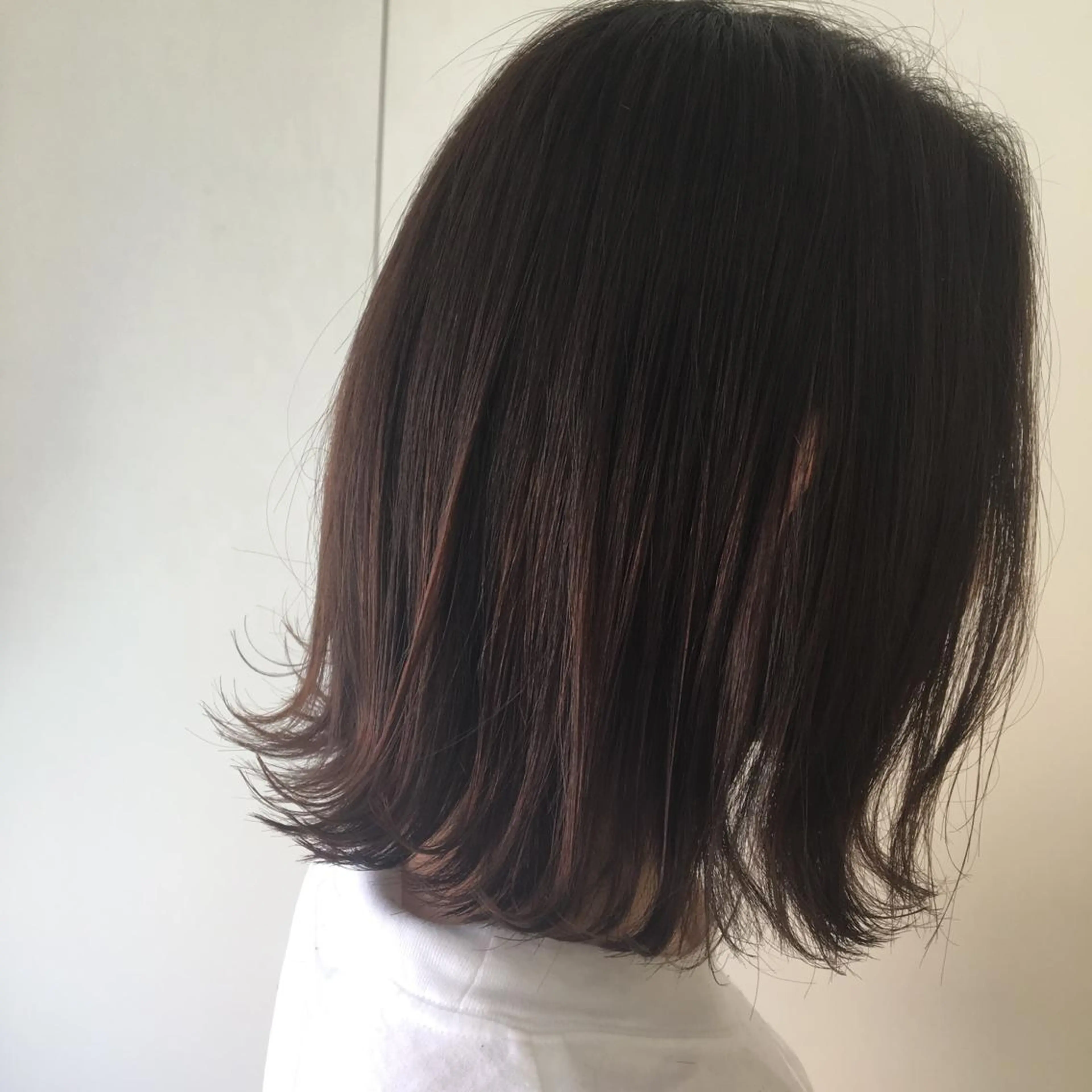 ミディアム 切りっぱなしボブ ボブ 広がり、まとまらない お悩み改善/ 中田のヘアスタイル