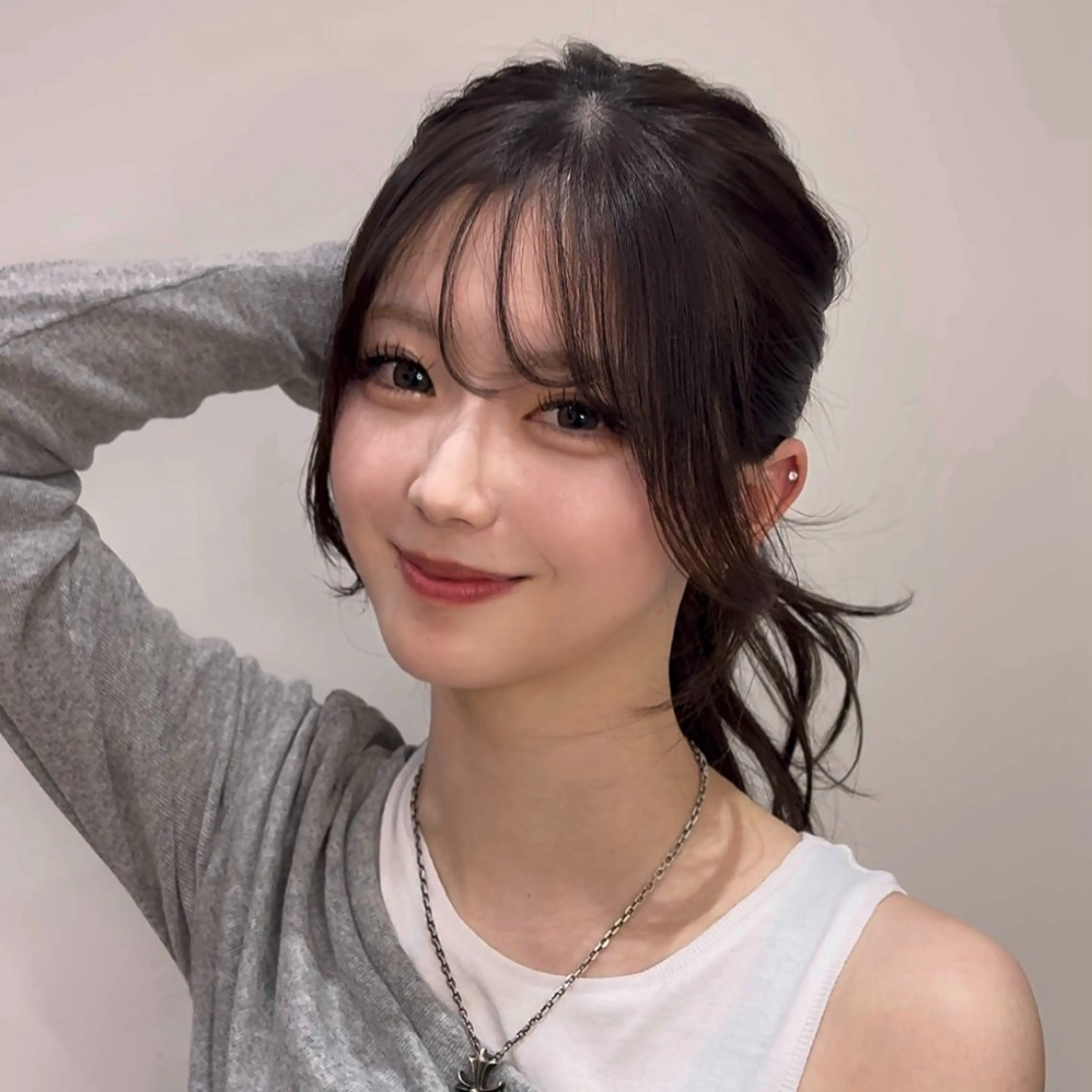 ロング ハッシュカット🖤✨ 顔周り/韓国ヘアのヘアスタイル