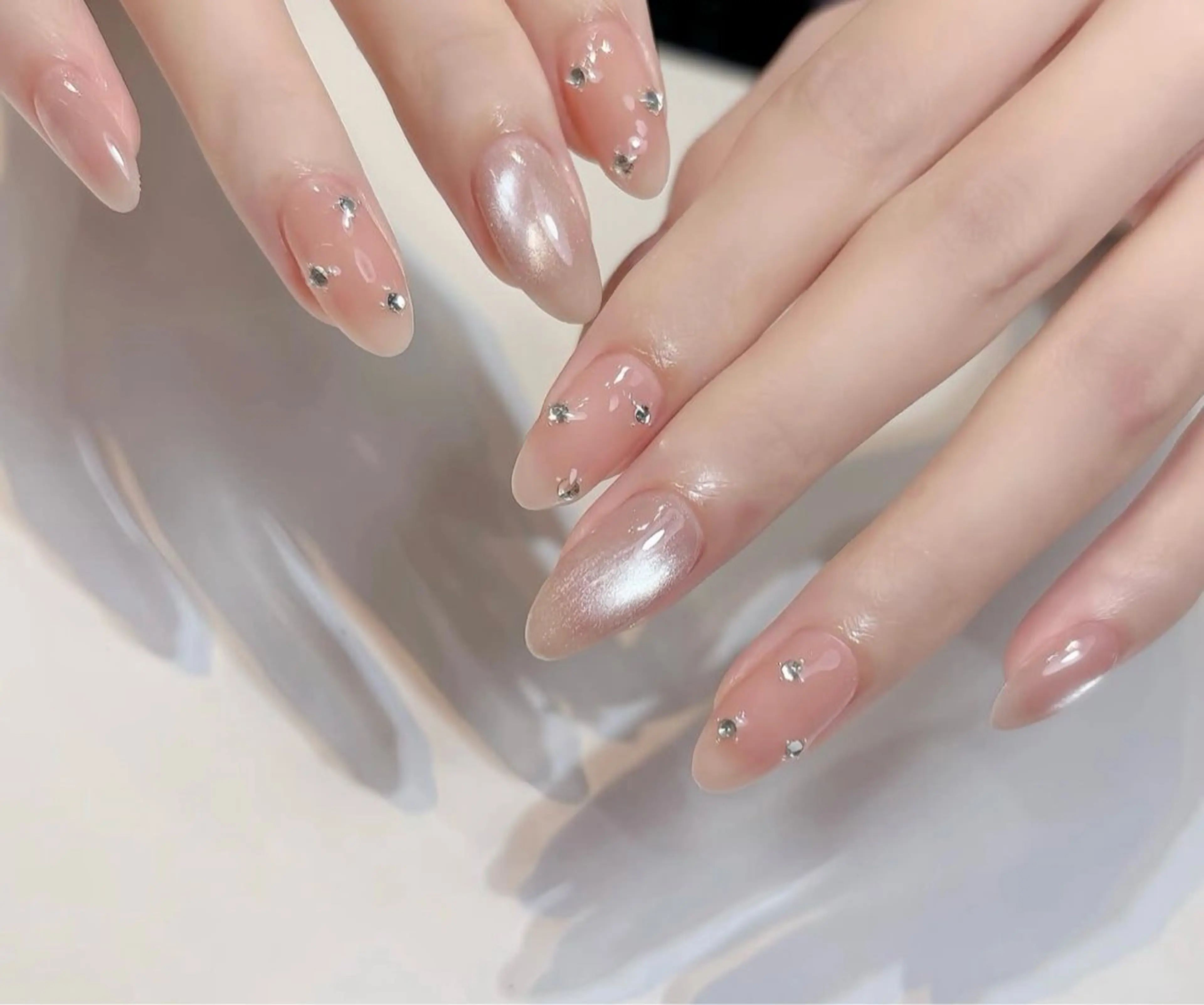 ネイル 韓国ネイル 持ち込み ニュアンスネイル ネイルチップ ハンドネイル TABI ANA.CHUOのネイルデザイン