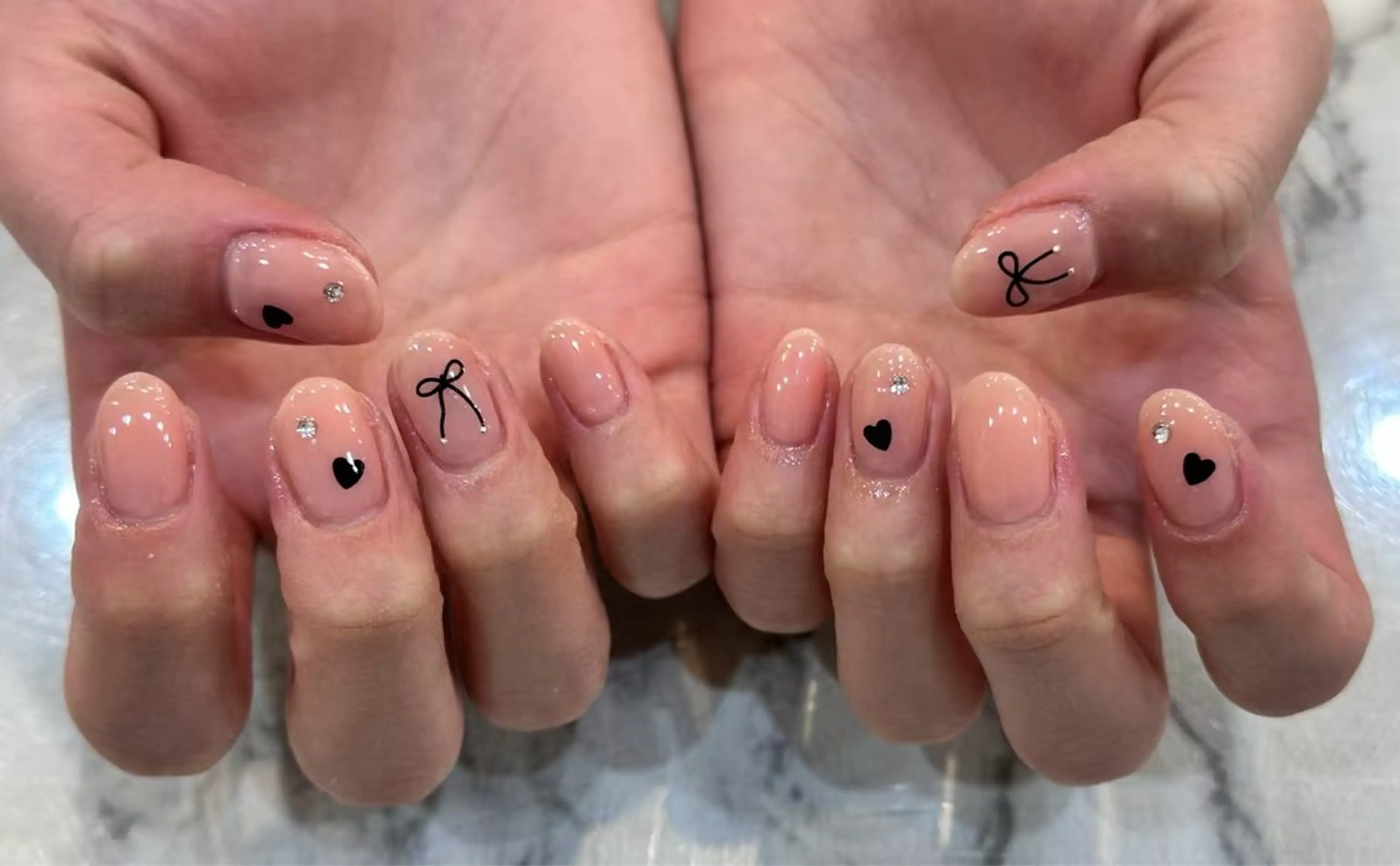 ネイル アートネイル フットネイル ジェルネイル ハート マグネットネイル Babarla Nailのネイルデザイン