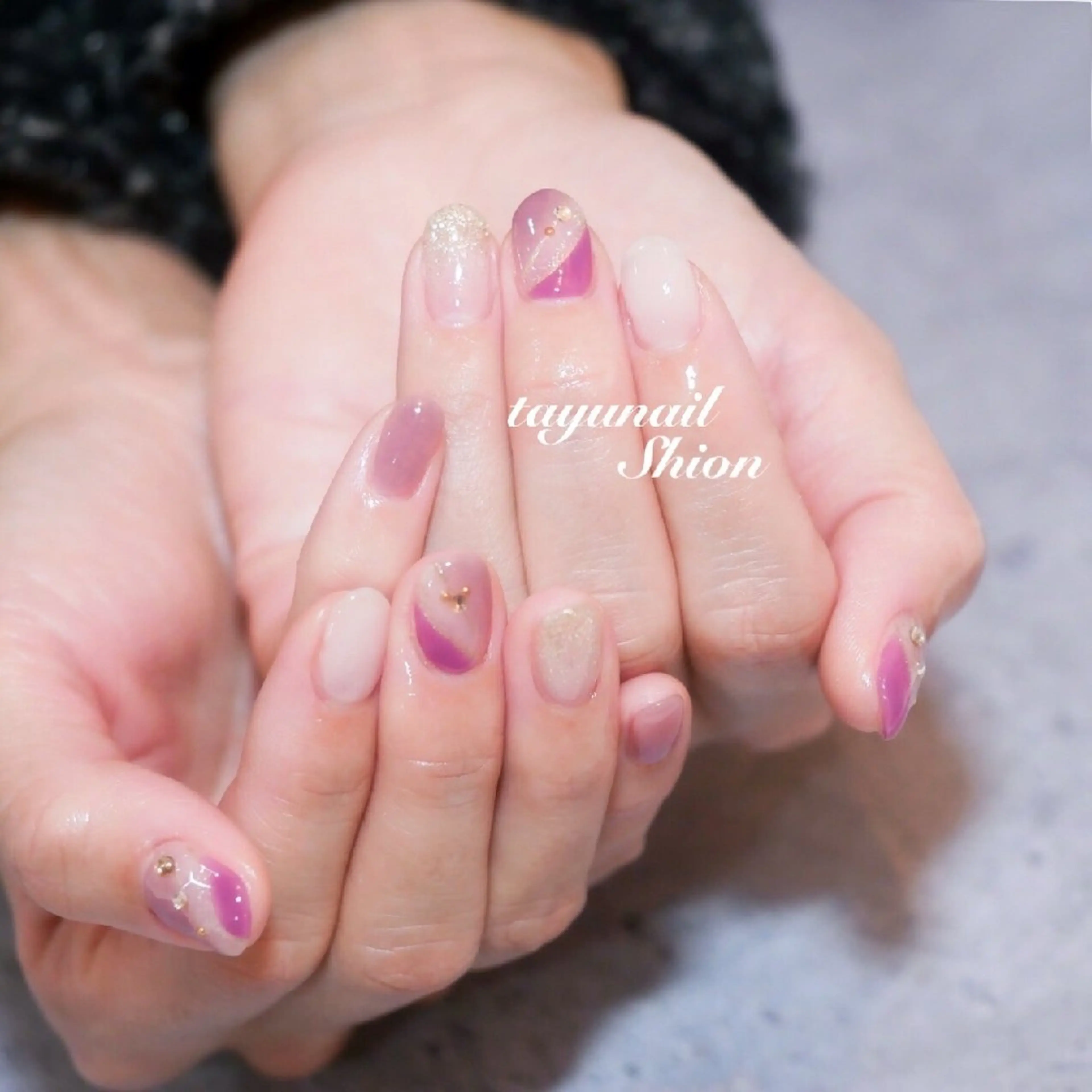 ネイル アートネイル ジェルネイル グラデーション パラジェル ピンク ネイルサロン 【たゆnail】のネイルデザイン