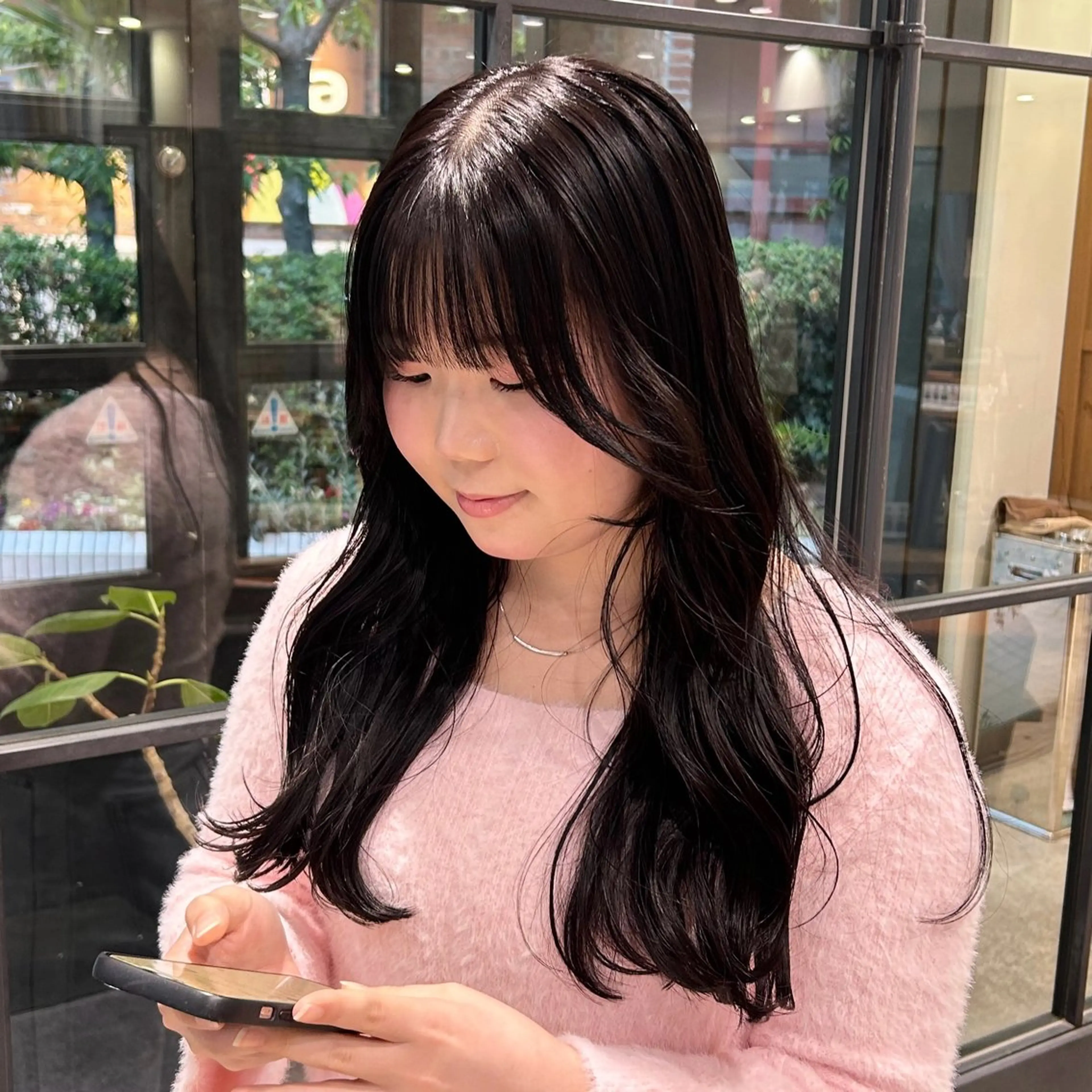 ロング カラー グレージュ レイヤーカット カット nana/ボブ/ レイヤー/梅田のヘアスタイル