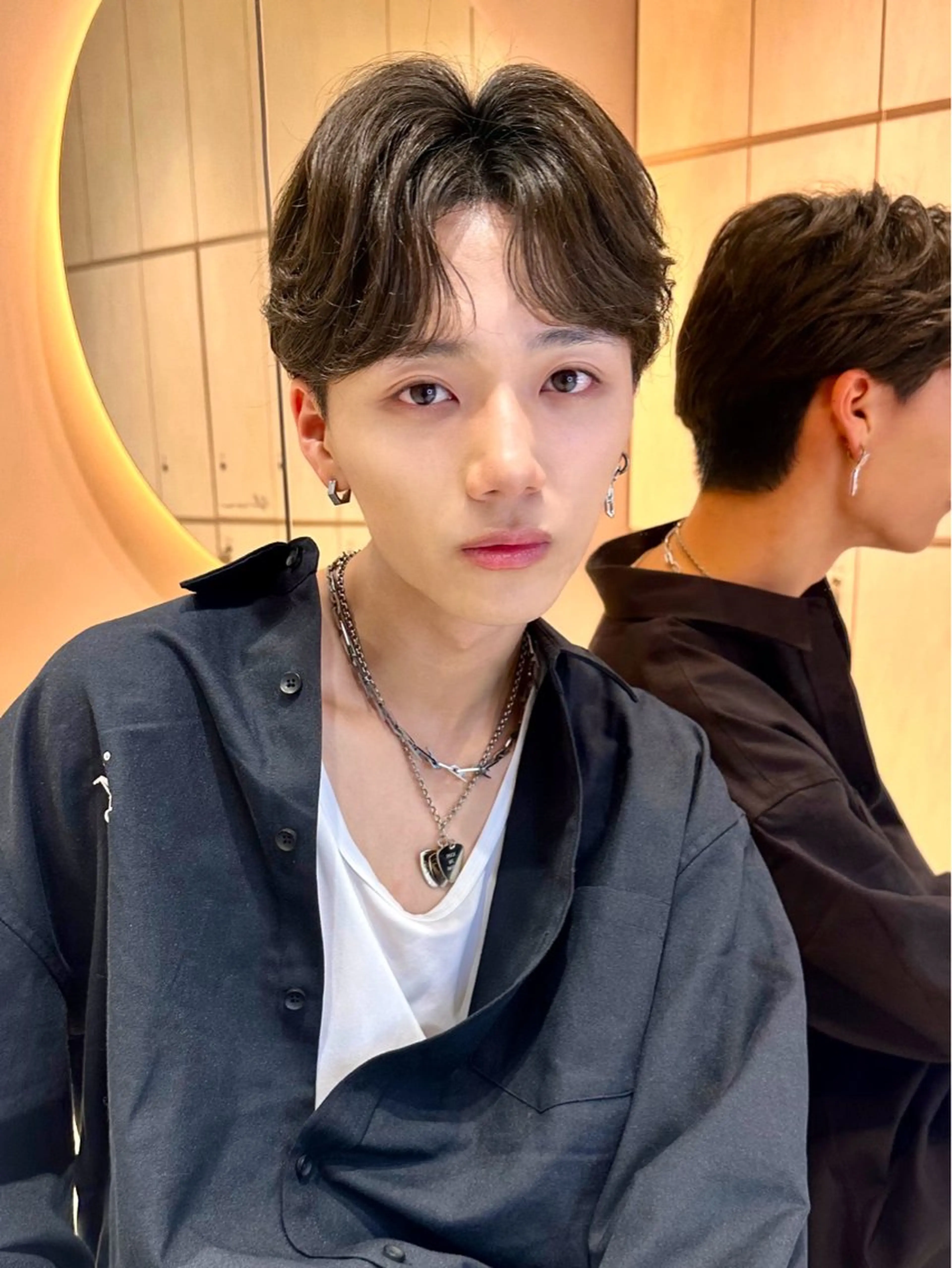 メンズ カット パーマ トリートメント ブリーチなしW🎀 髪質改善／はのんのヘアスタイル