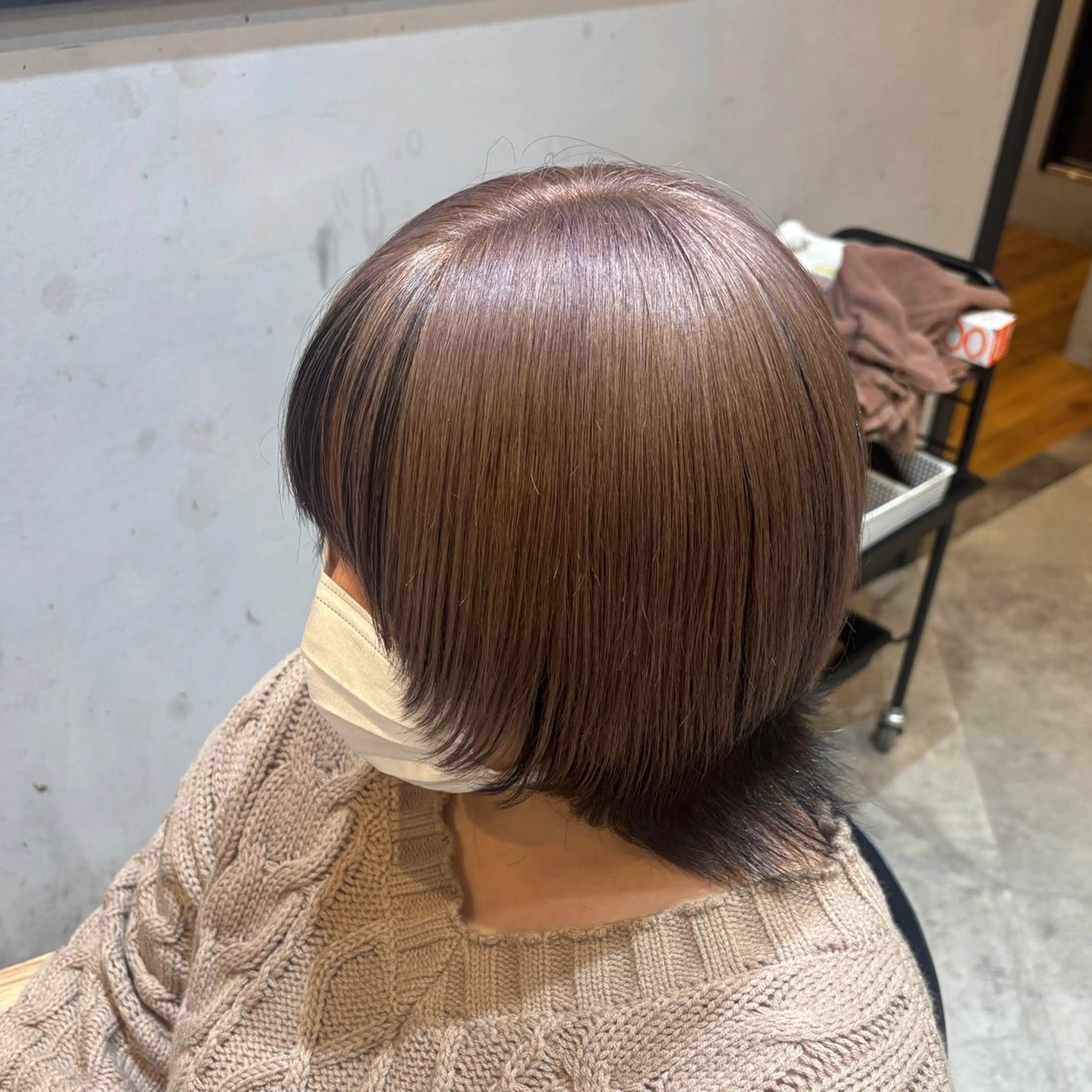 ミディアム カラー 顔まわりレイヤー 顔周りカット レイヤーカット 山本望理/ショート /透明感カラーのヘアスタイル