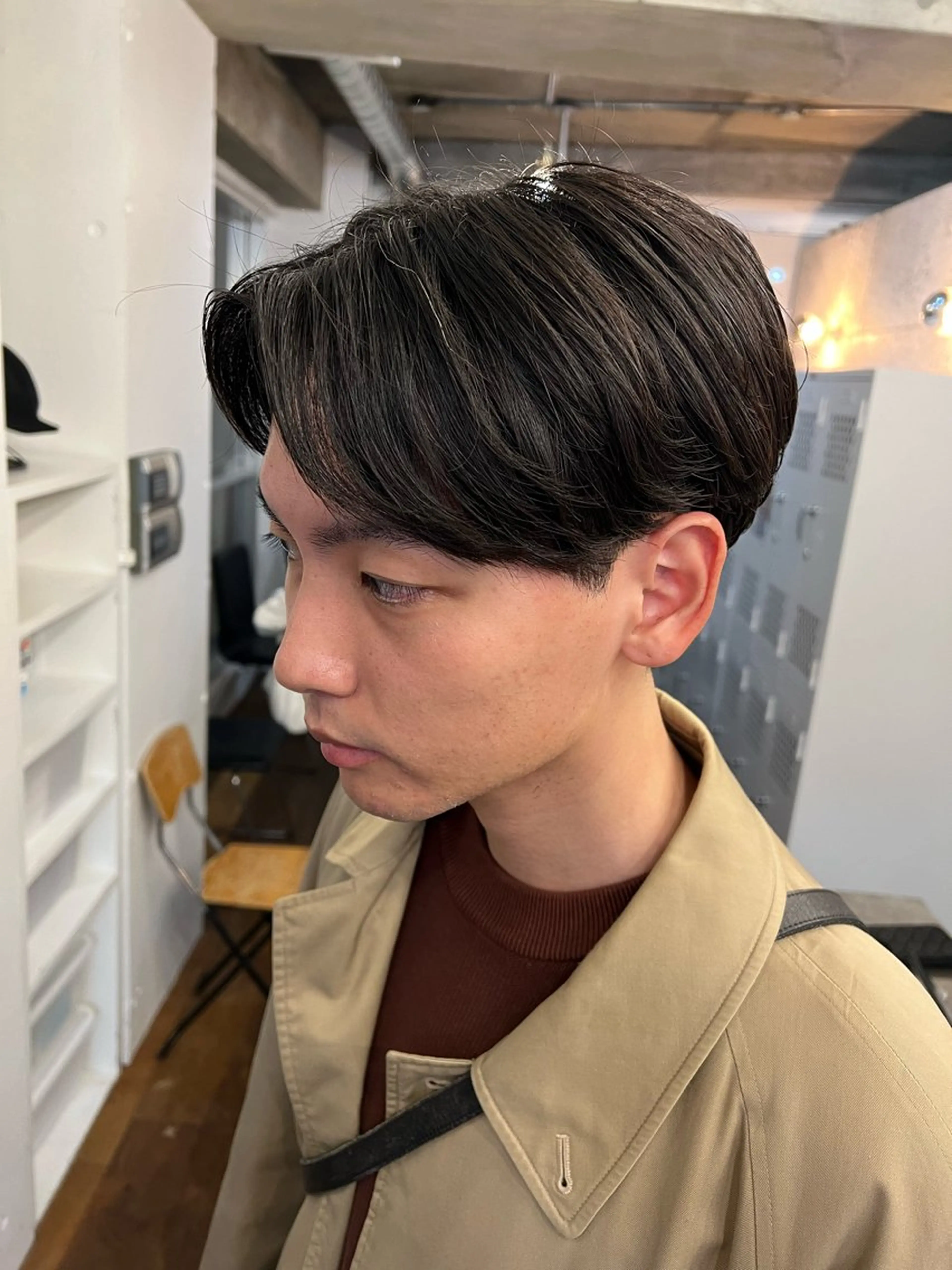 パーマ メンズ カット パーマ トリートメント 人見知りさんでも安心 奥田 里佳子のヘアスタイル