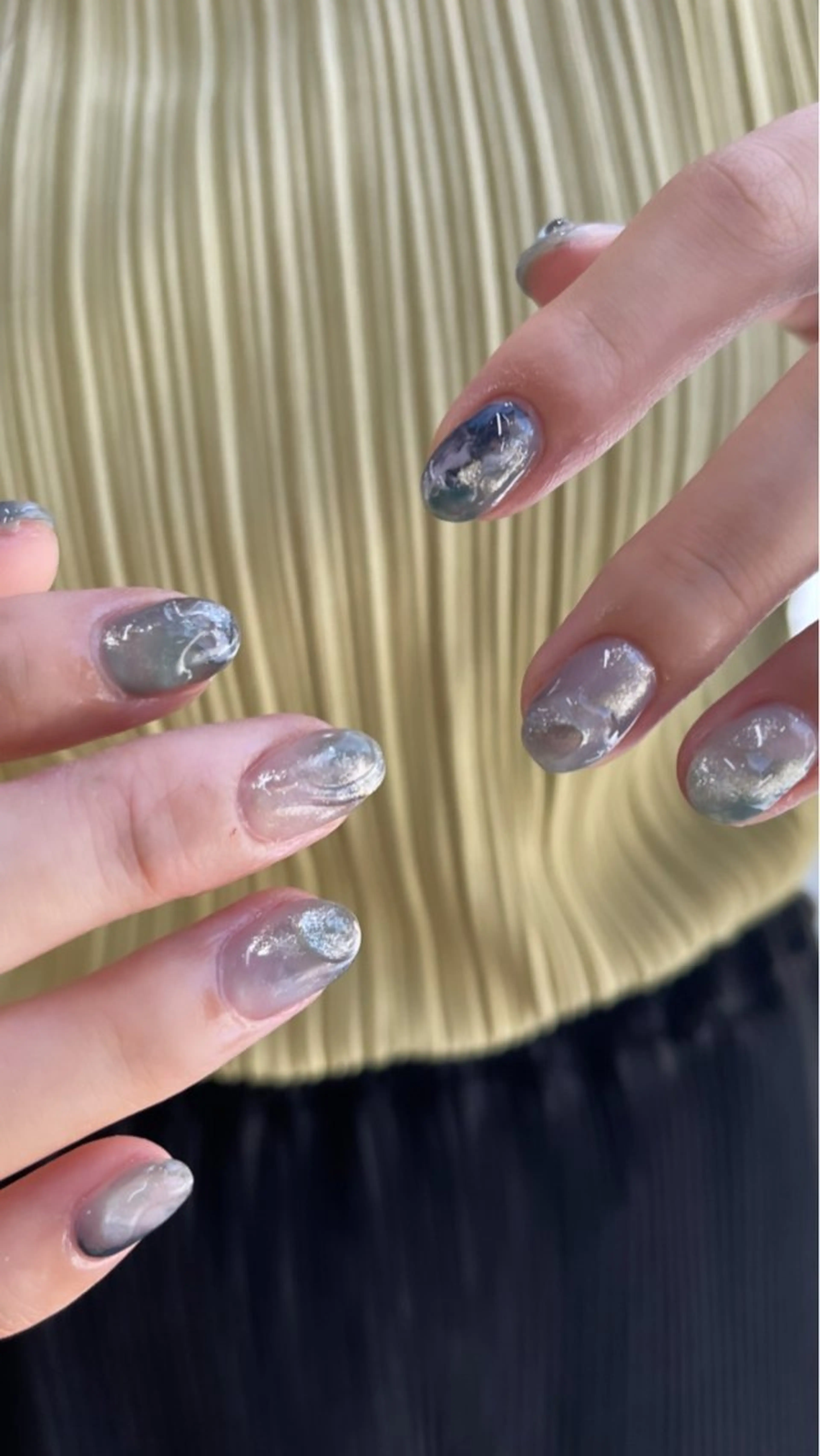 ネイル フレンチネイル マグネットネイル ニュアンスネイル ワンカラーネイル GRANDE大須 Cecil💜のネイルデザイン