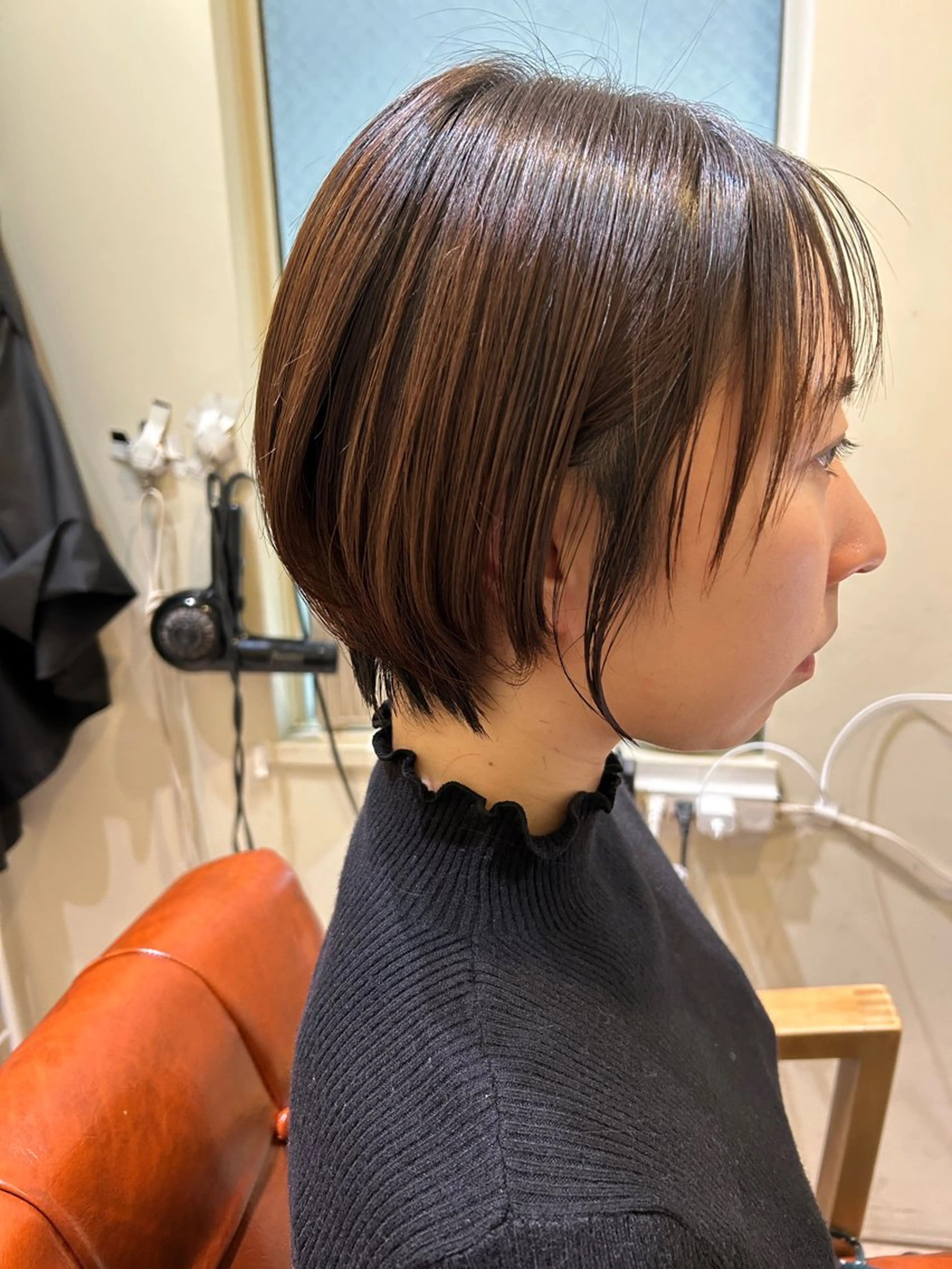 ミディアム カラー カット 久木原 ゆりのヘアスタイル