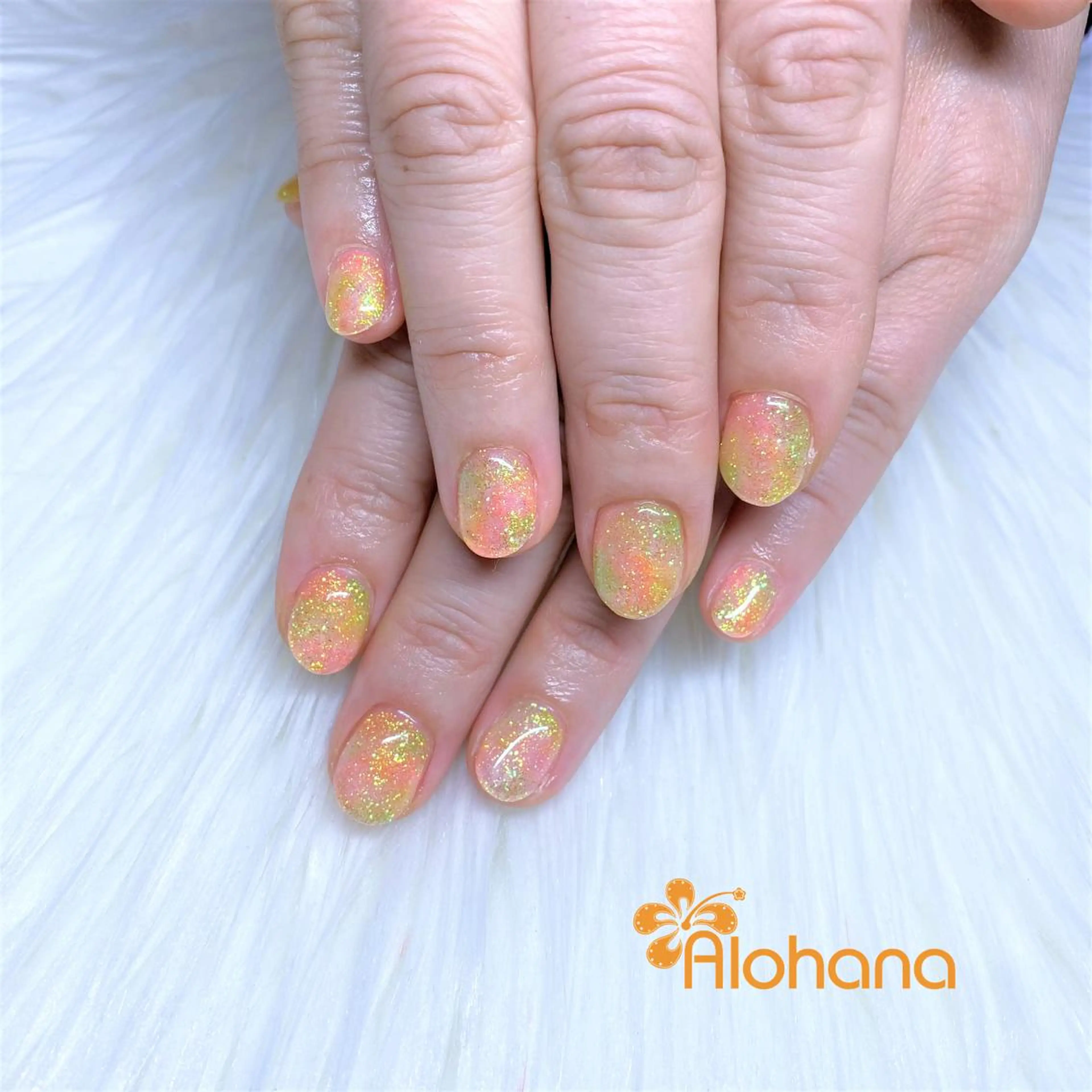 ネイル ラメ(グリッター) ハンドネイル Alohana Minaのネイルデザイン