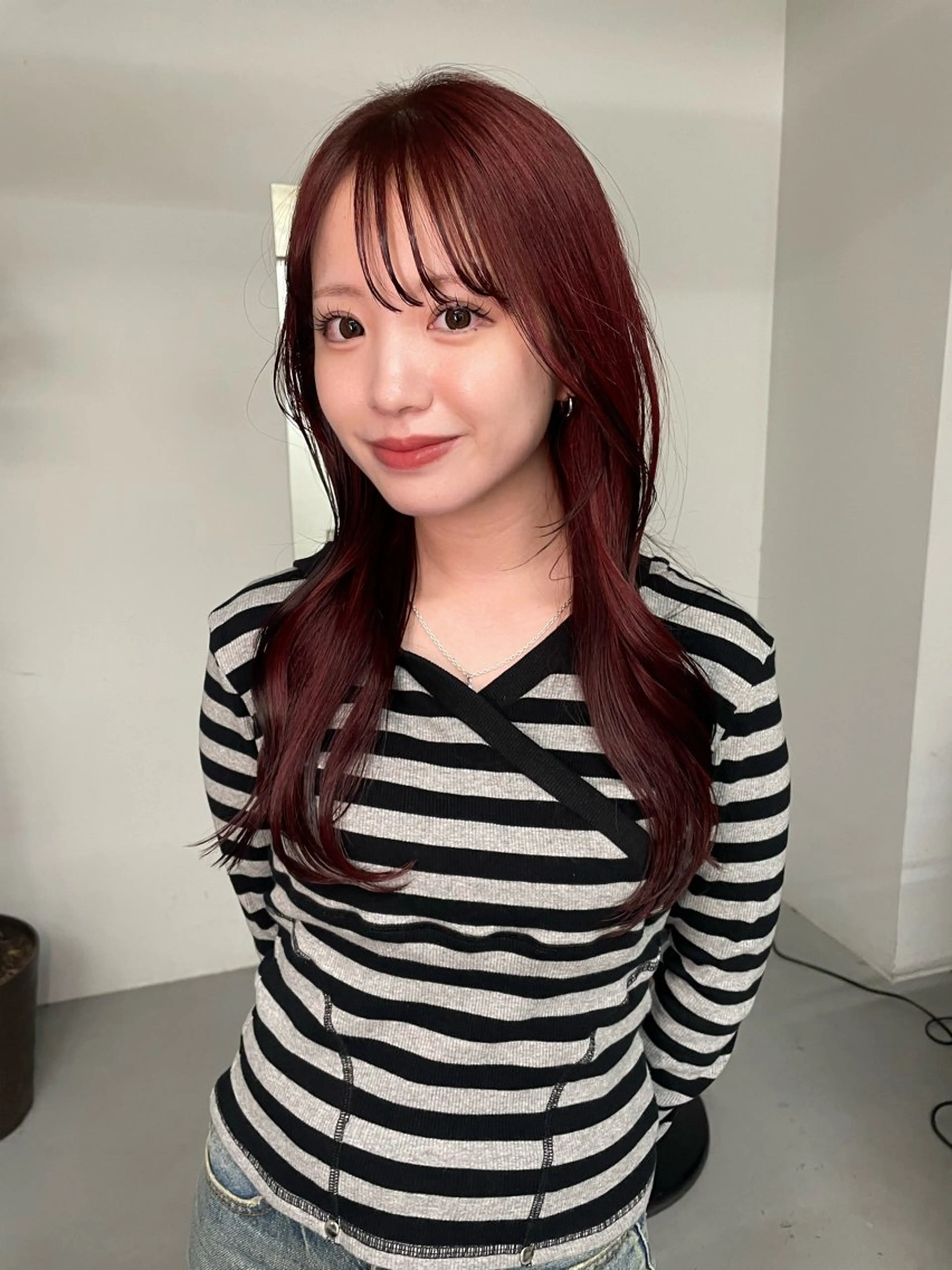 ミディアム カラー ヘアカラー カットモデル/ ハイトーン/ゆうあのヘアスタイル