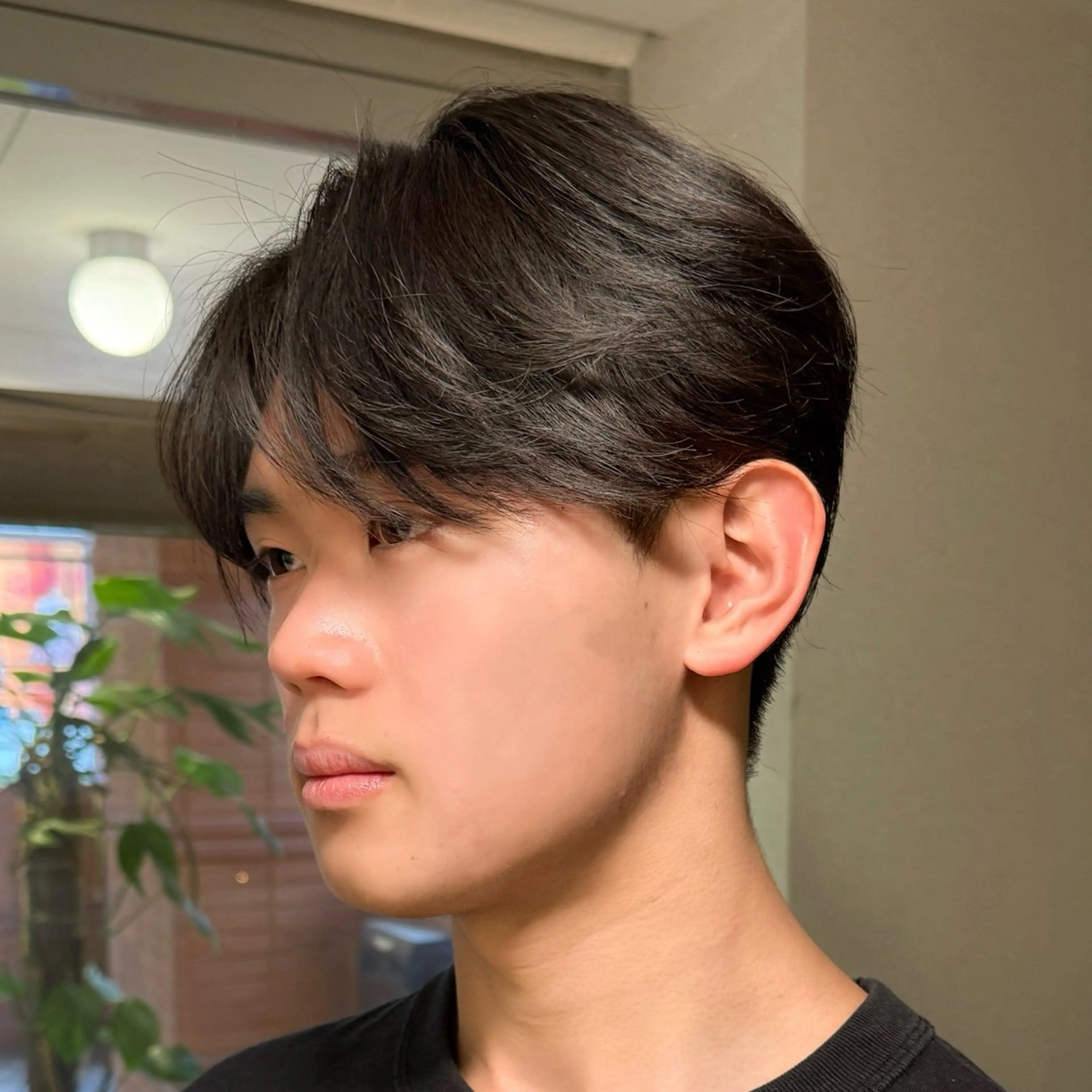 メンズ センターパート ダウンパーマ フェザーパーマ メンズ韓国風 マッシュ カット GO TODAY シェアサロン原宿 Verno所属・センターパート特化/ メンズカット/ヒロキのヘアスタイル