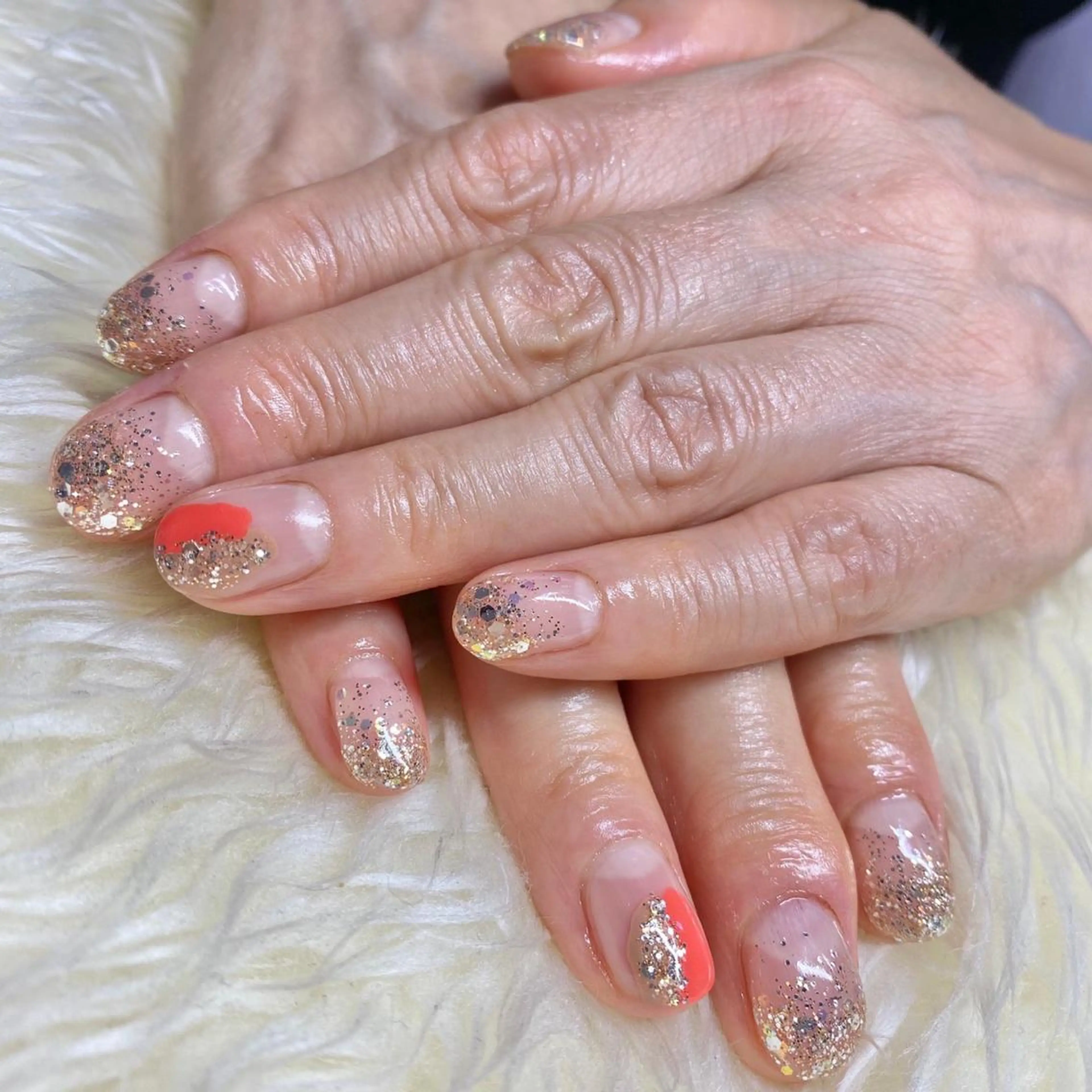 ネイル アートネイル ラメ(グリッター) ラメグラデーション ハンドネイル Nail&eye Belire 新宿のネイルデザイン