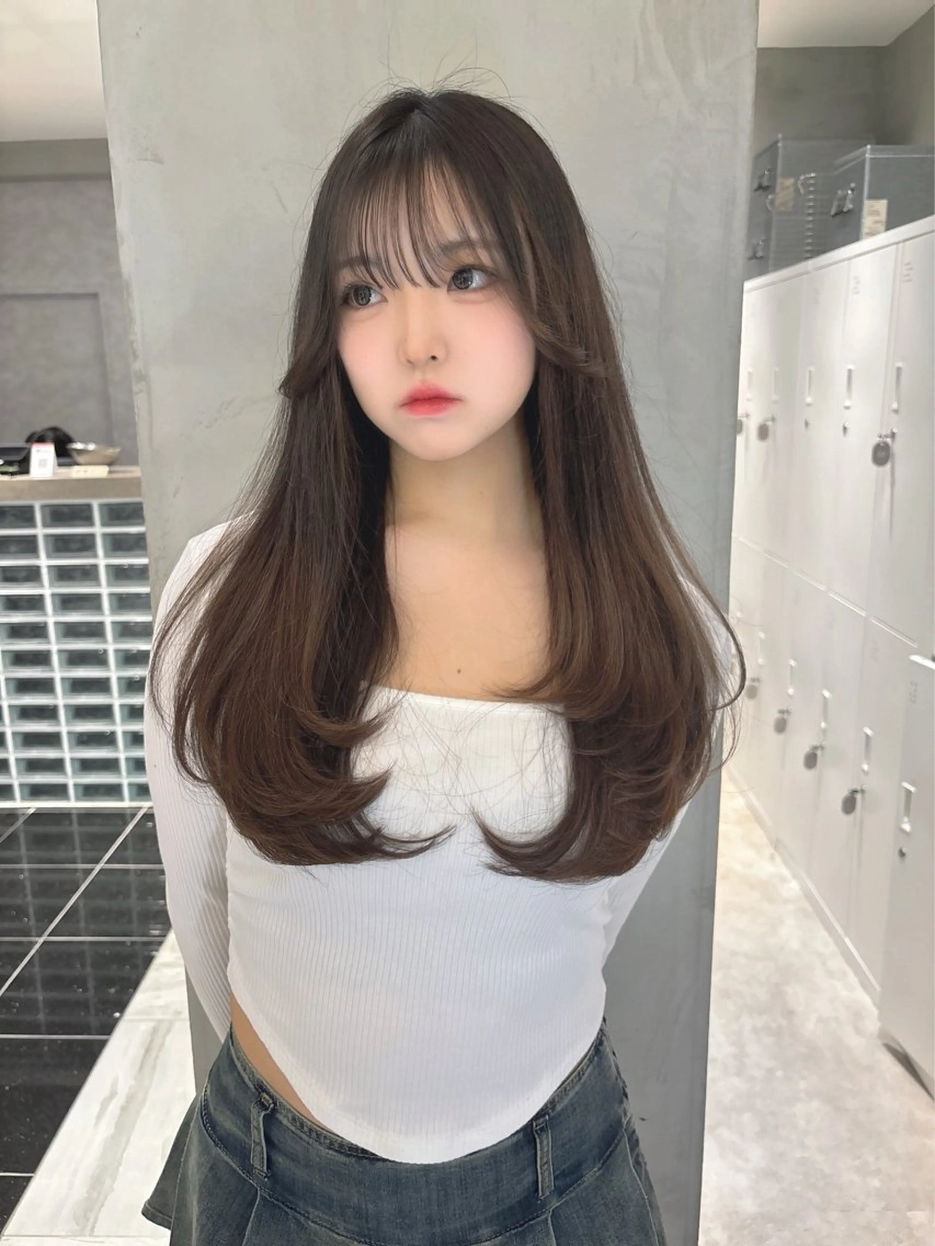 ロング カラー 顔周り\エクステ\ 透明感カラー\まりんのヘアスタイル