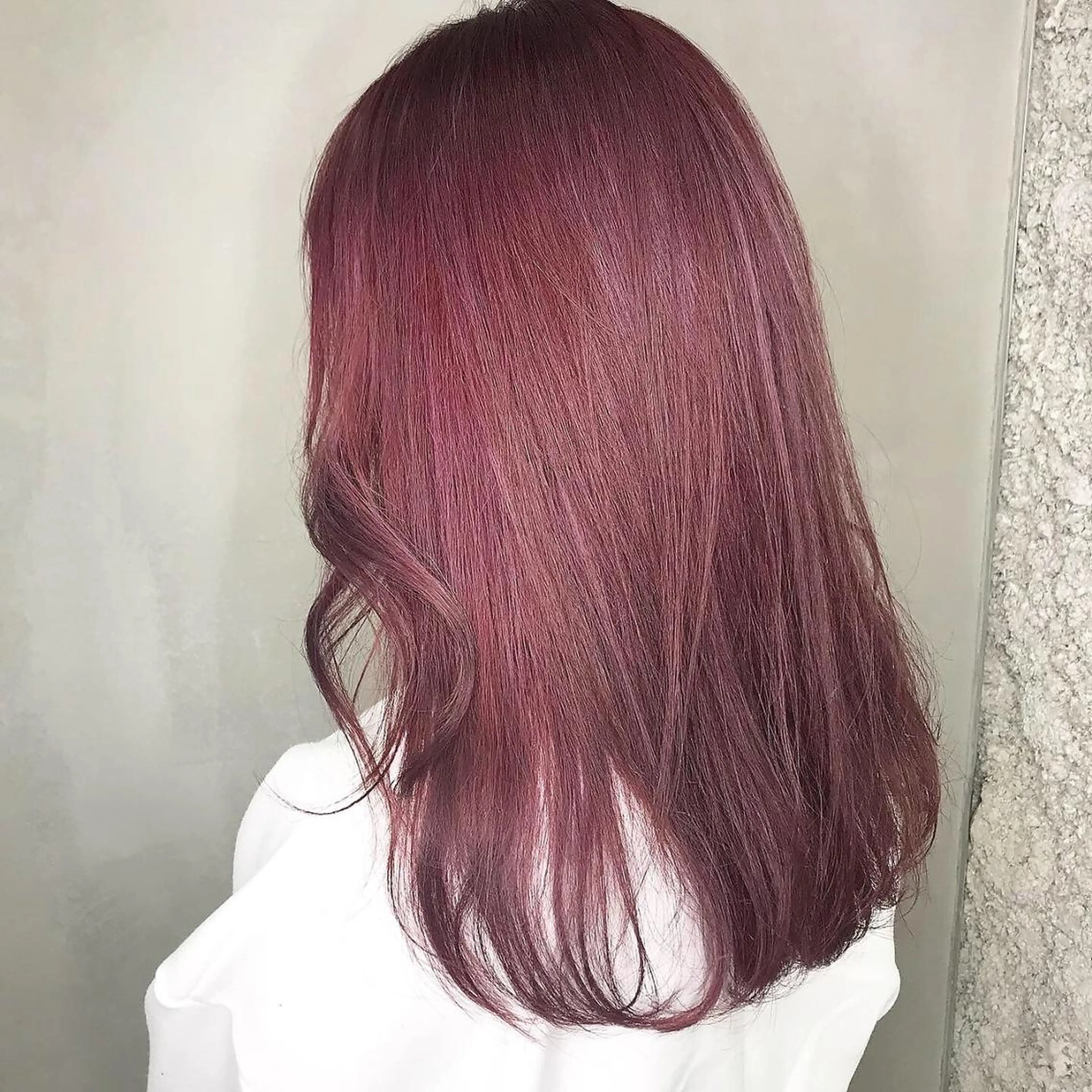 セミロング カラー ピンクカラー 韓国風ヘア ANGELICA 近鉄奈良店のヘアスタイル