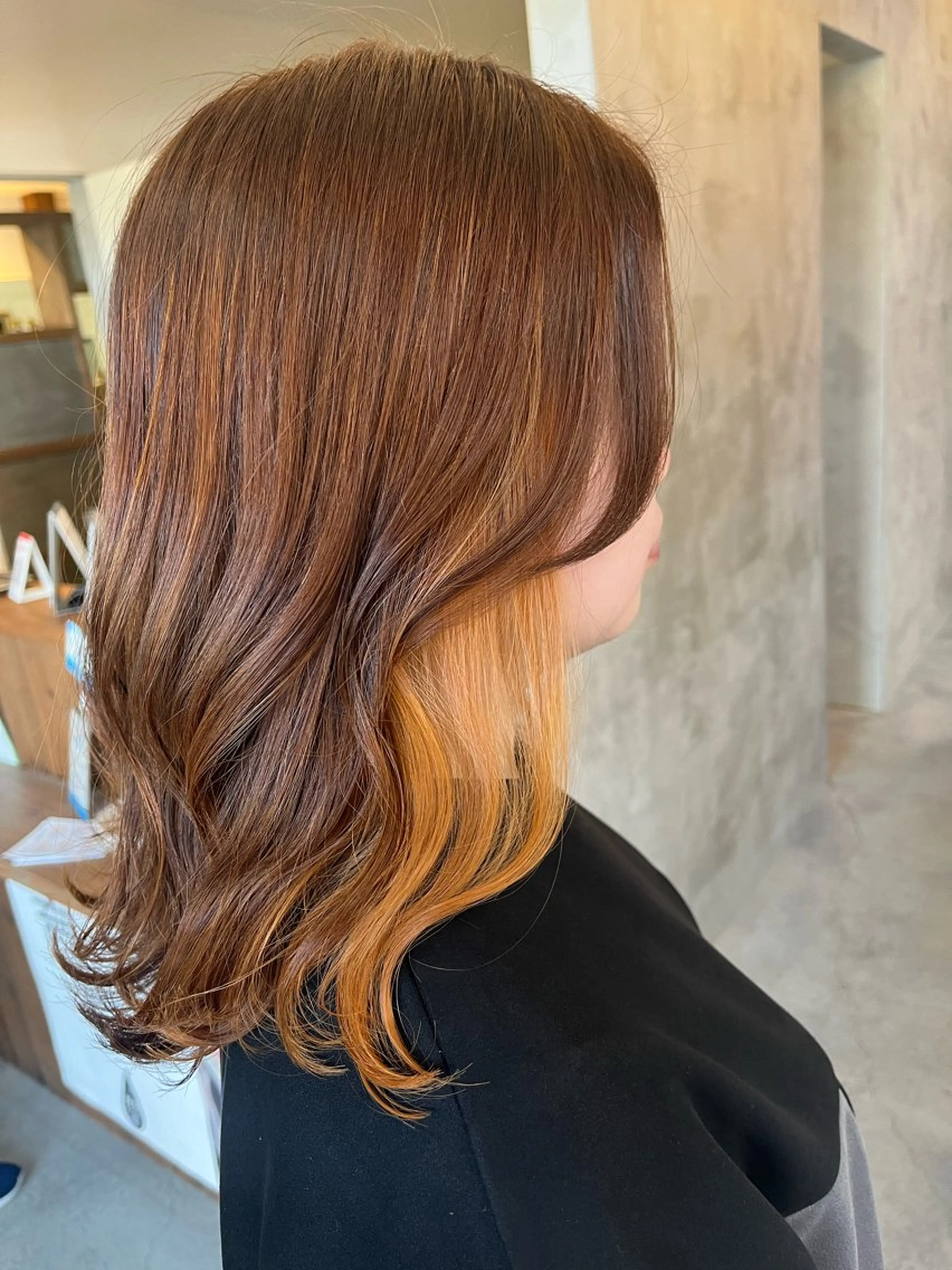 セミロング カラー Salon de  COCO所属・Yuka /ツヤカラー✨のヘアスタイル