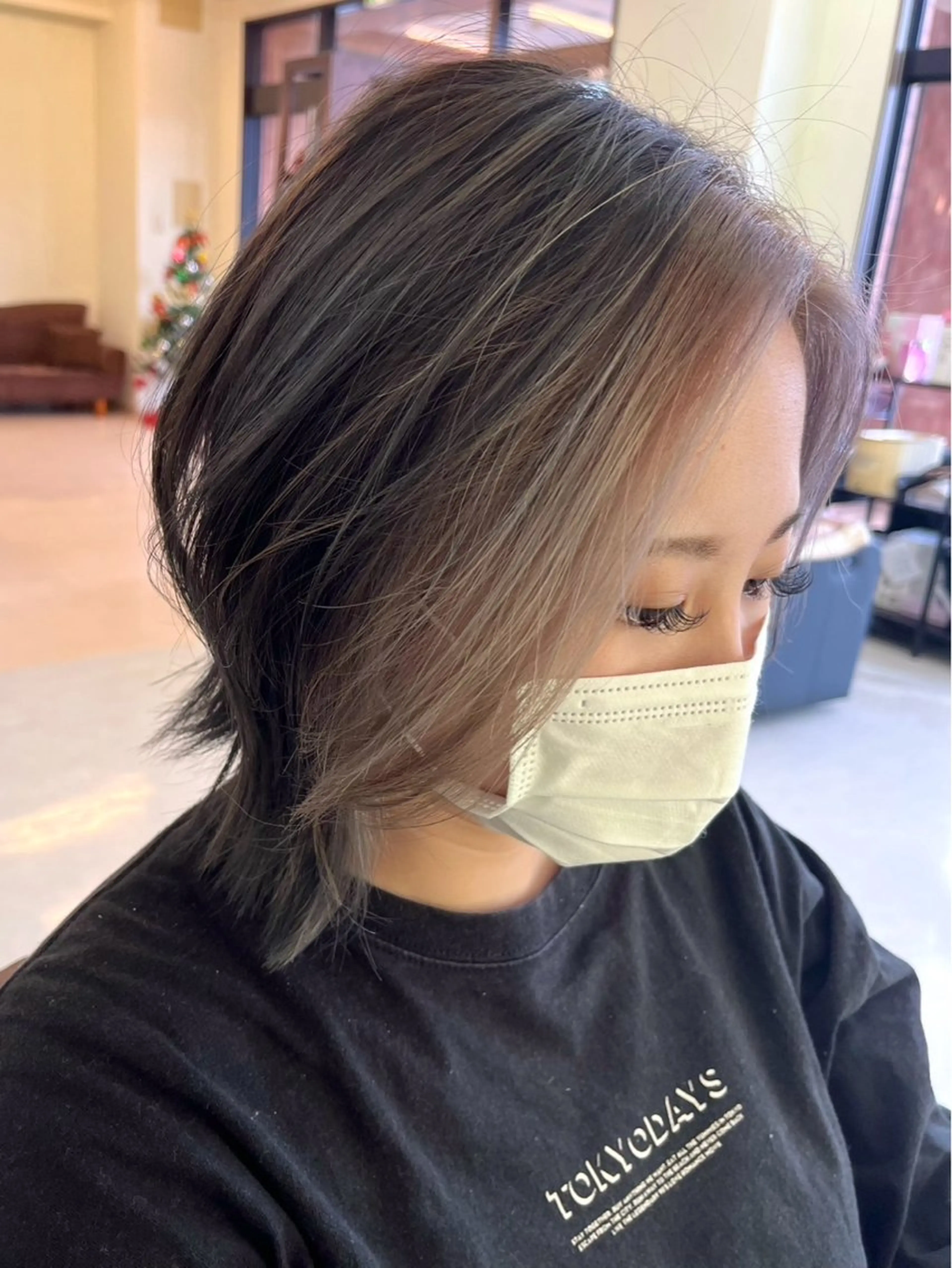 ミディアム カラー ミストバング ブリーチ  フェイスフレーミング トリートメント カット ヘアカラー 樋口智士/倉敷/中庄 /縮毛矯正/髪質改善のヘアスタイル