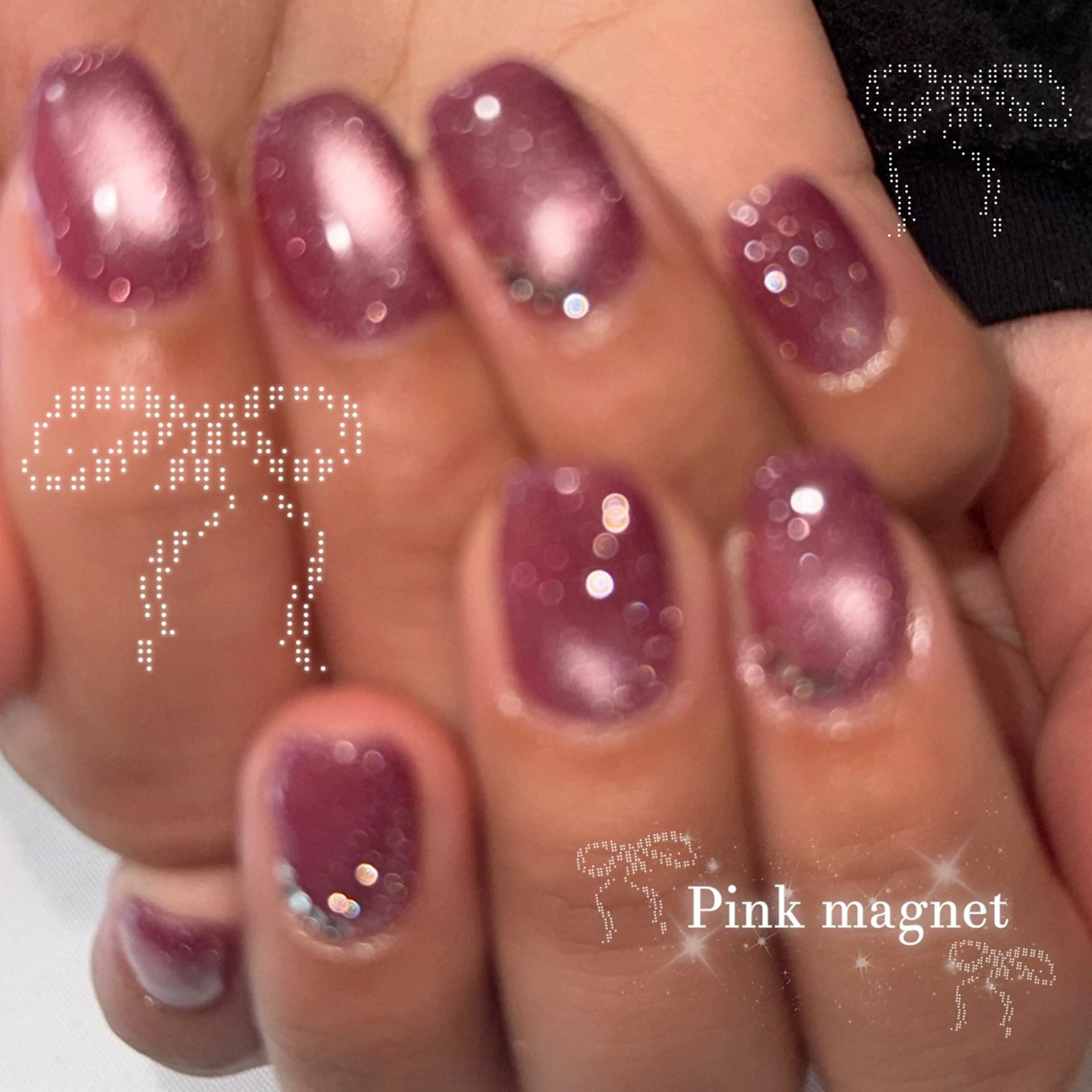 ネイル ピンク ストーンネイル ハンドネイル Angelique 田中/高崎のネイルデザイン