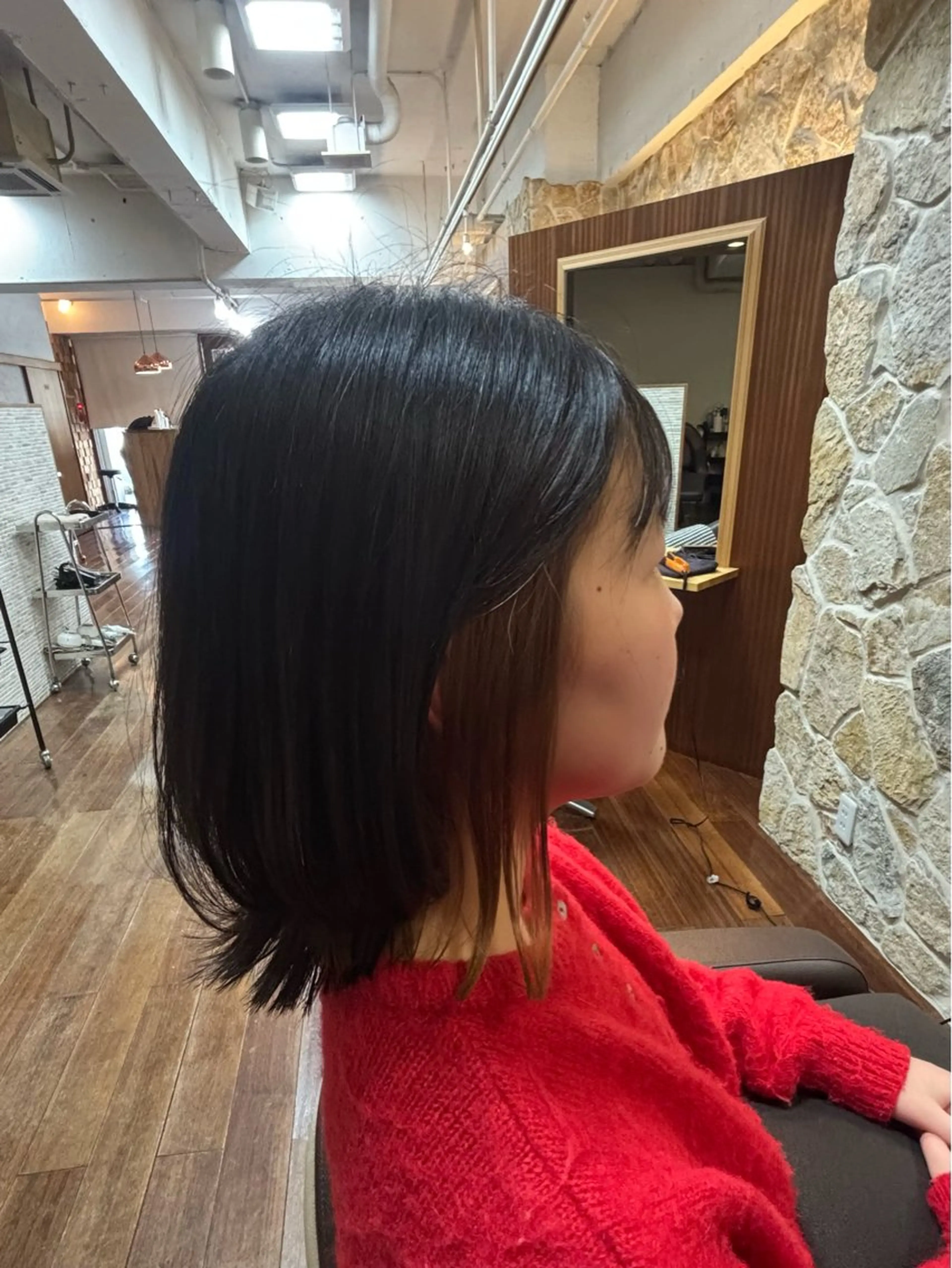 ミディアム カット ヘアカラー トリートメント よしかわ あいか/京都美容室のヘアスタイル