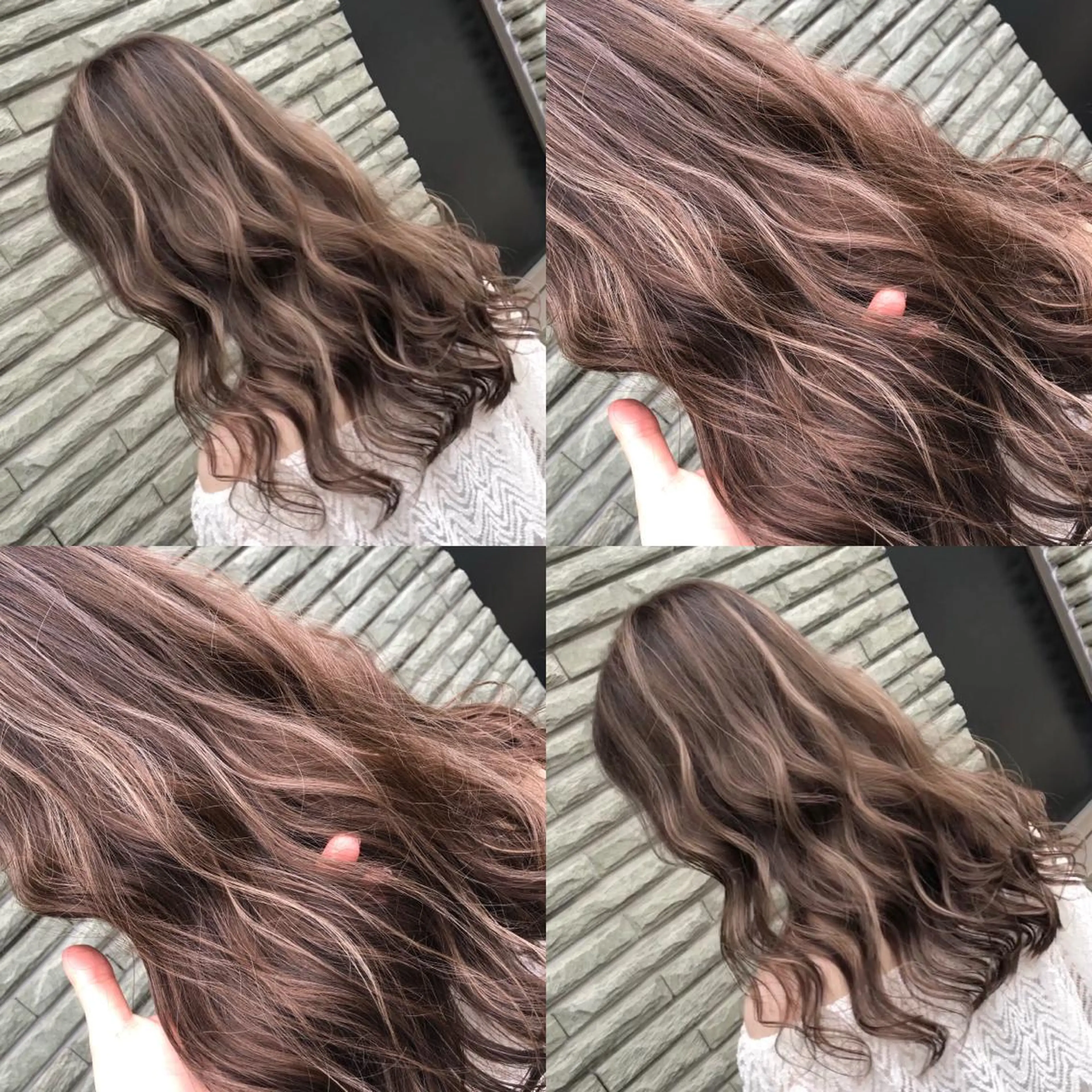 セミロング カラー ヘアアレンジ ショートボブ シールエクステ バレイヤージュ デザインカラー ハイライトカラー アンドウ ユウ/ レイヤーカット/韓国のヘアスタイル
