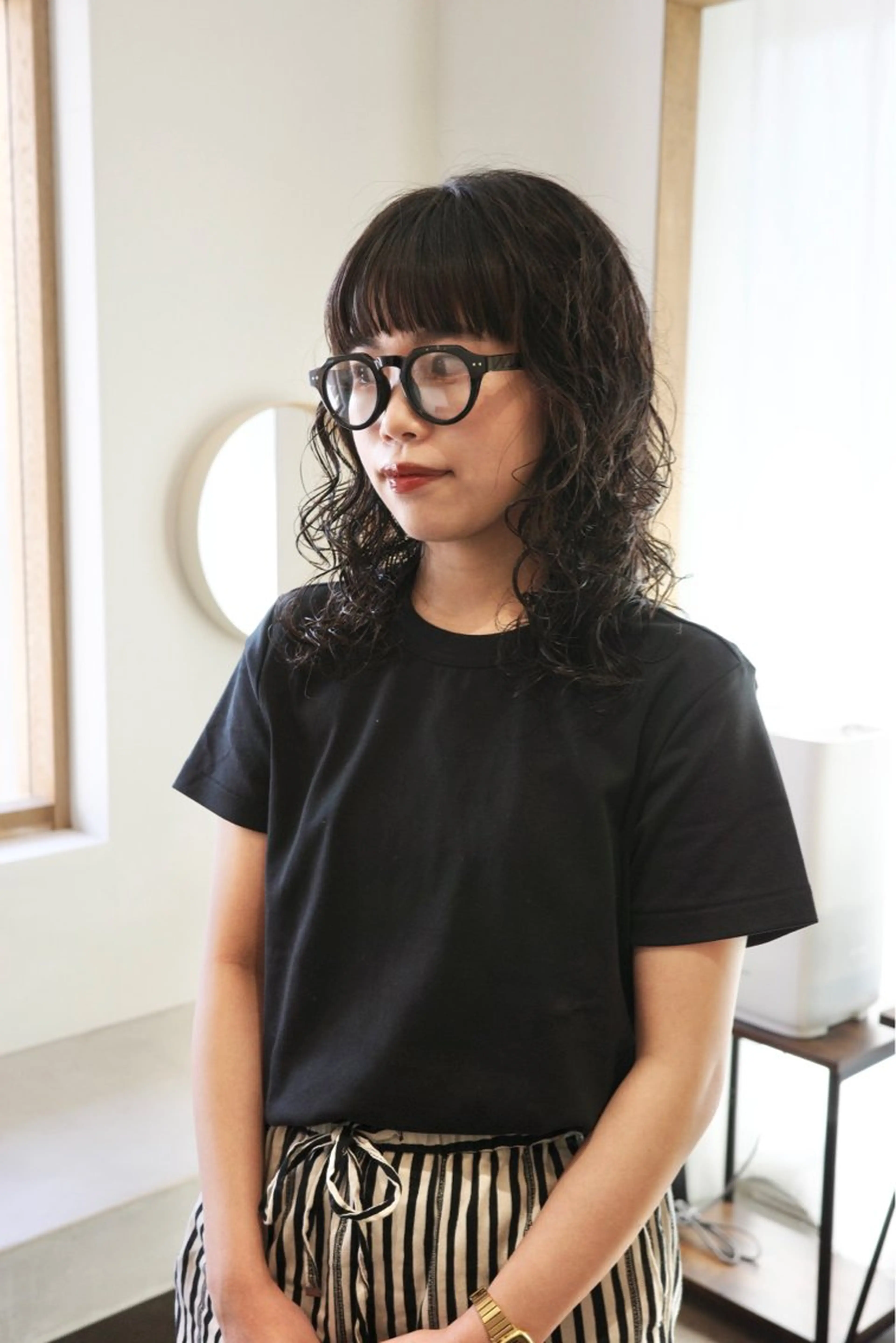 ミディアム パーマ カット パーマ トリートメント ミディアムパーマ /癖毛パーマのヘアスタイル