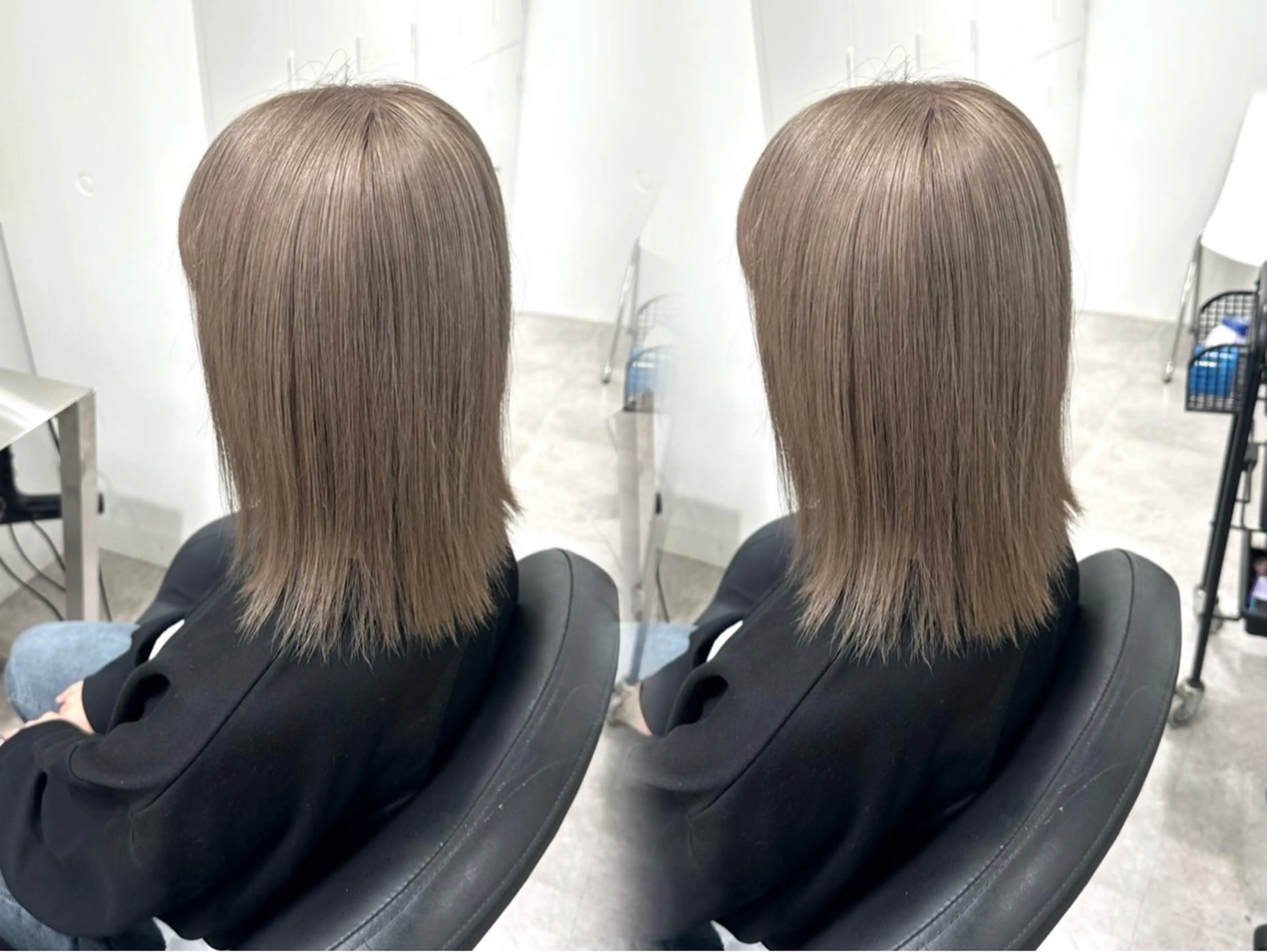 ミディアム カット 縮毛矯正 トリートメント 🫧とぅるん艶髪🫧 透明感カラー×猿渡のヘアスタイル