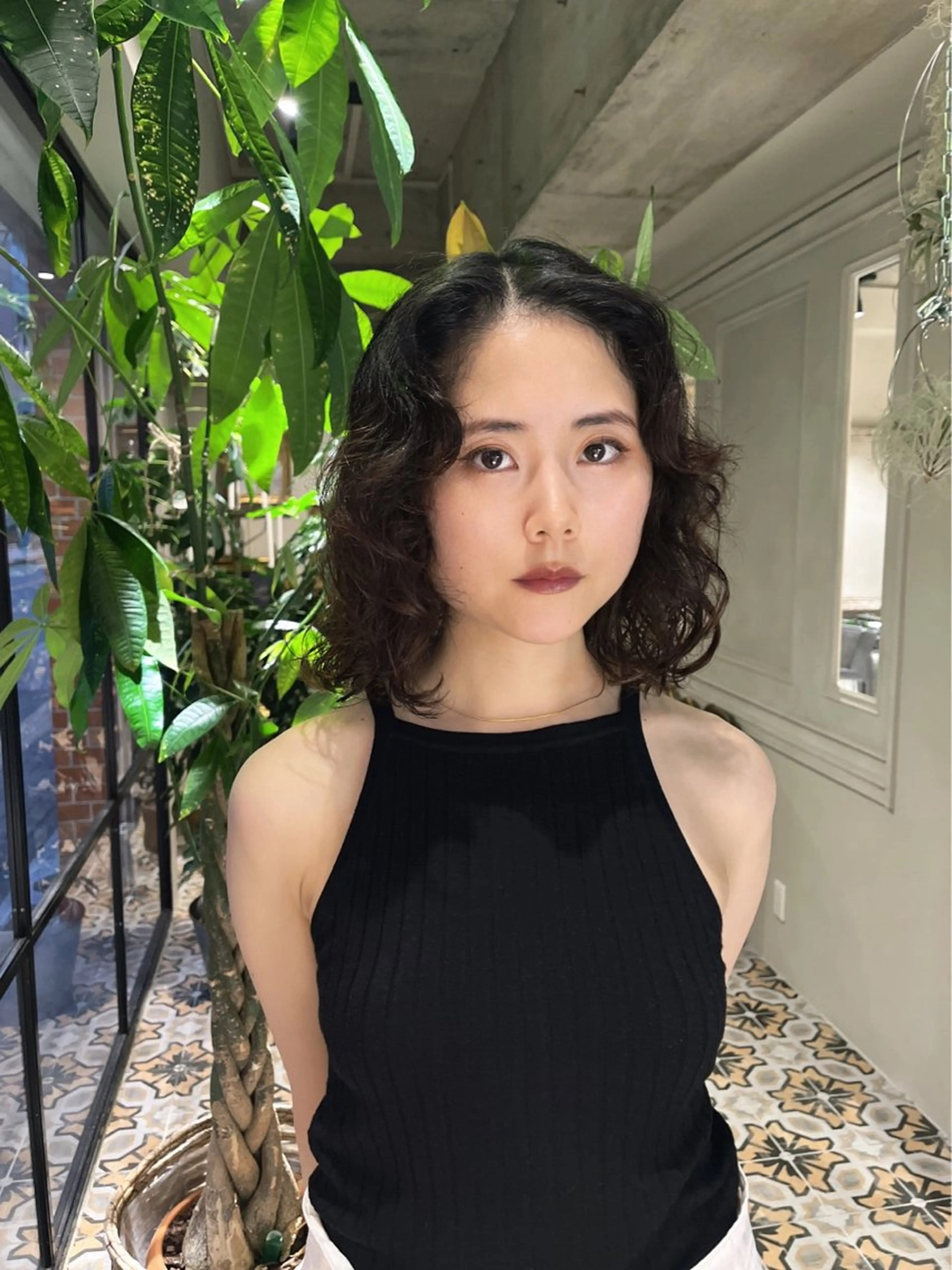 ミディアム カラー パーマ カット パーマ TaNa. 笑南(えみな)のヘアスタイル