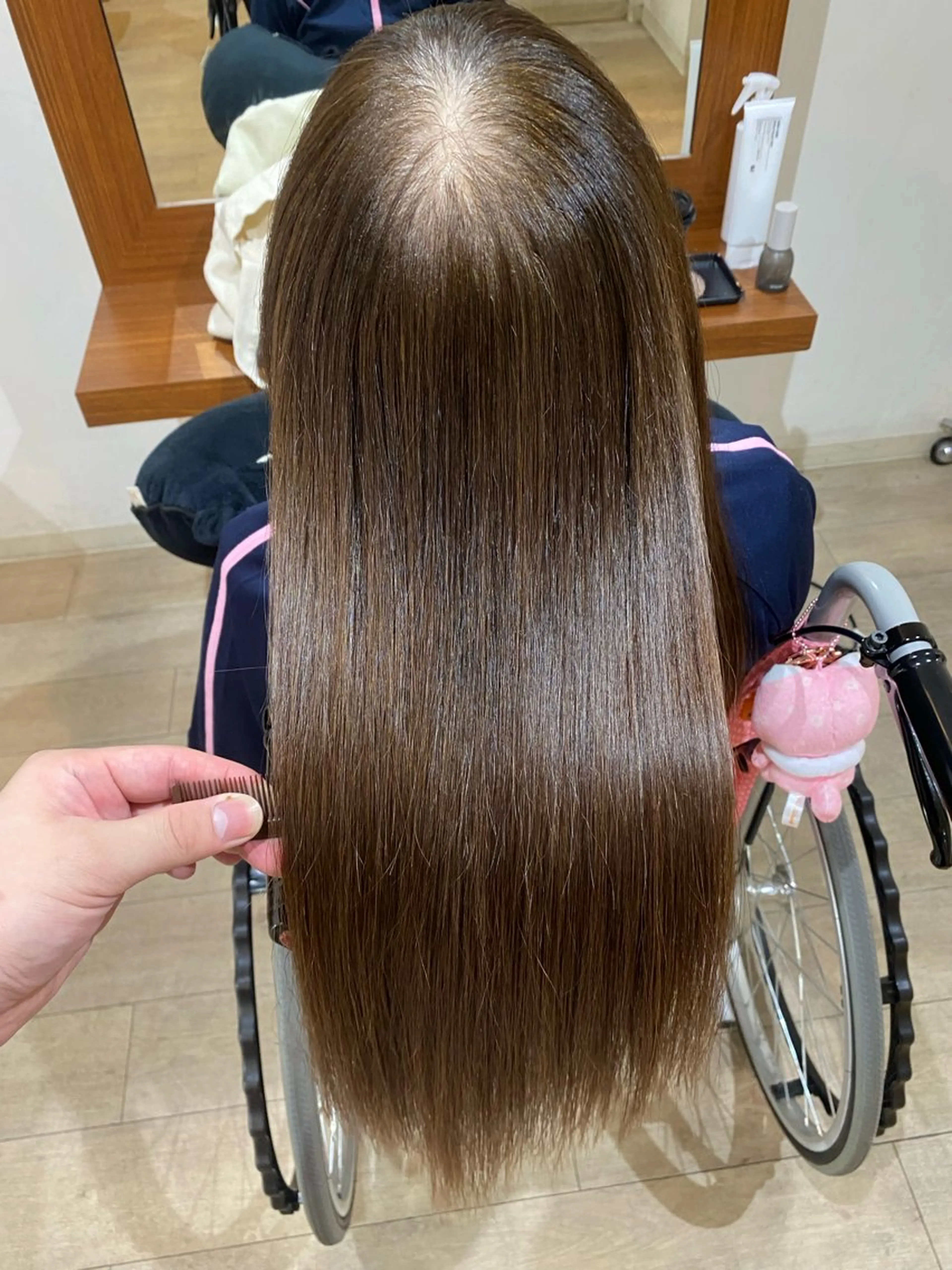 セミロング パーマ 髪質改善 ストレートパーマ カット 縮毛矯正 縮毛矯正とレイヤー カット/杉村凜汰郎のヘアスタイル