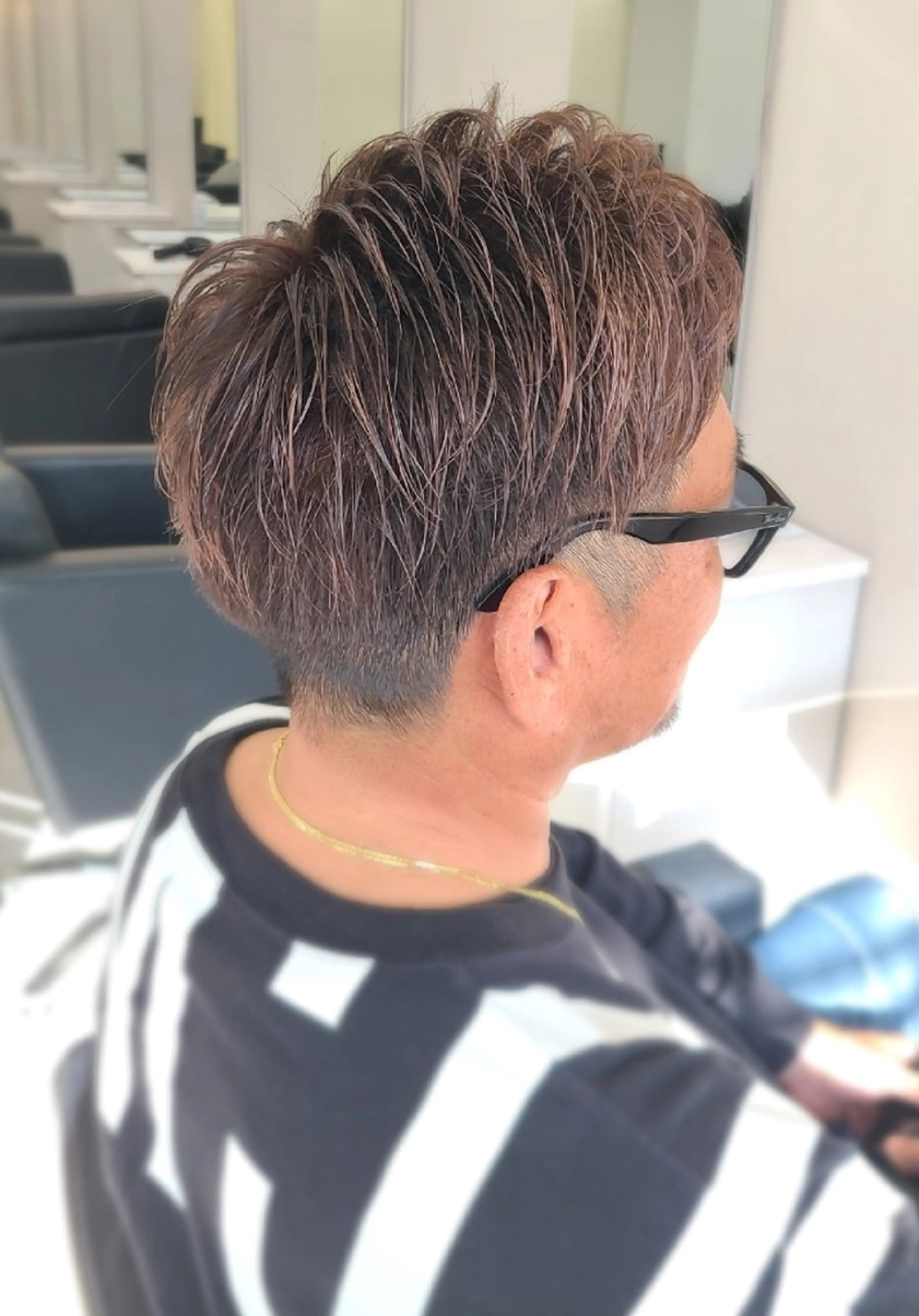 ショート メンズ カラー メンズハイライト ハイライトカラー ハイライト 桐島 令奈のヘアスタイル