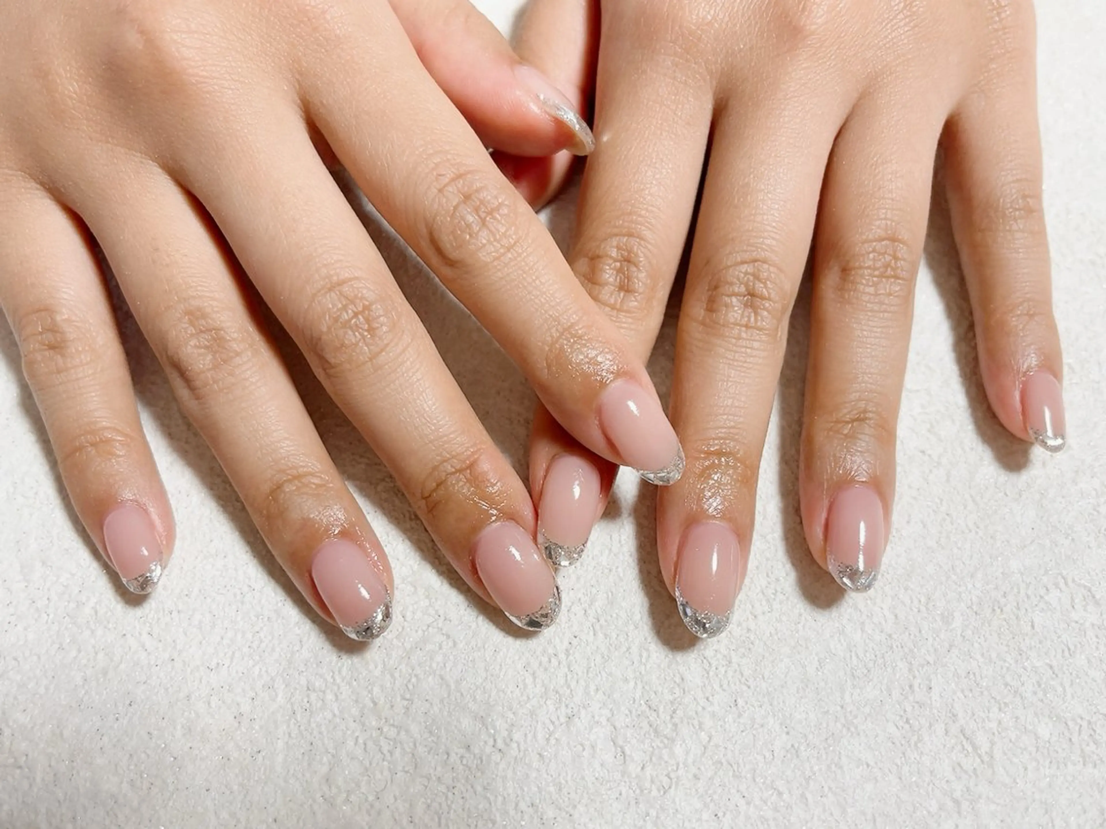 ネイル フレンチネイル ジェルネイル ガラスフレンチ メンズネイル パラジェル kiki nail たまプラーザのネイルデザイン