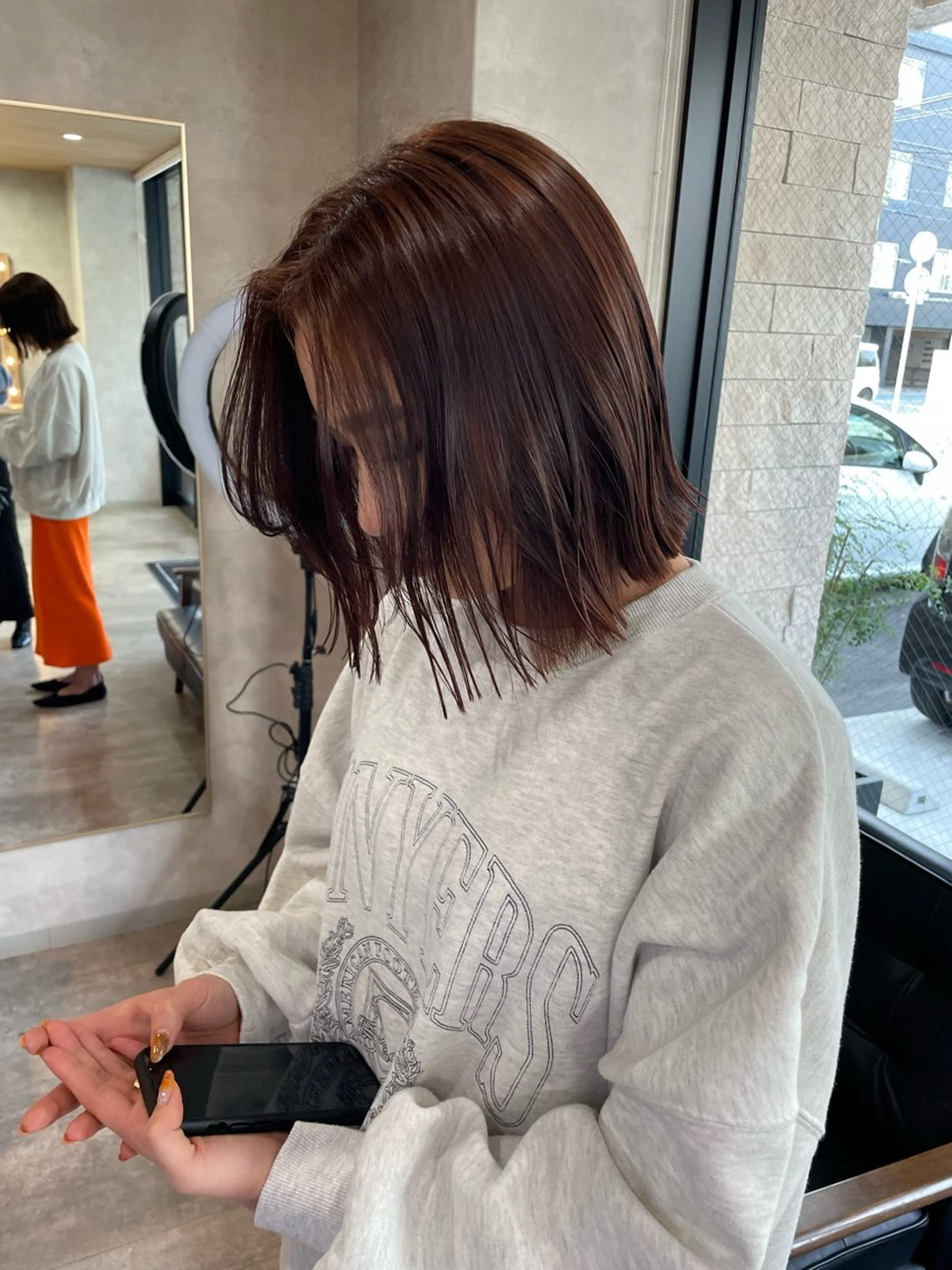 ミディアム カラー ボブ くびれヘア RIENS aura / ayu ♡のヘアスタイル