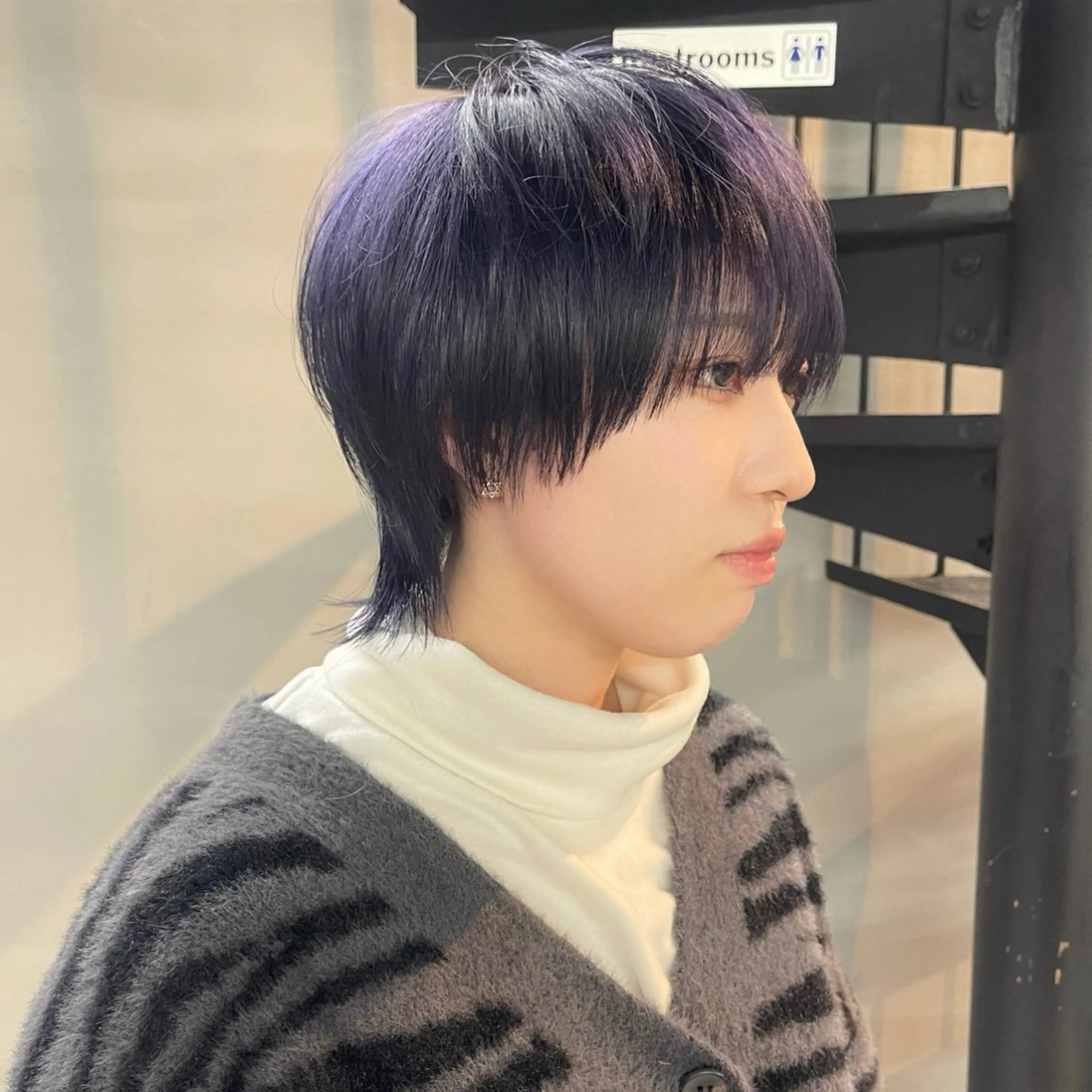ショート パープルカラー ウルフカット カット ヘアカラー 柏 ウルフ/レイヤー 田中佐和🐺のヘアスタイル