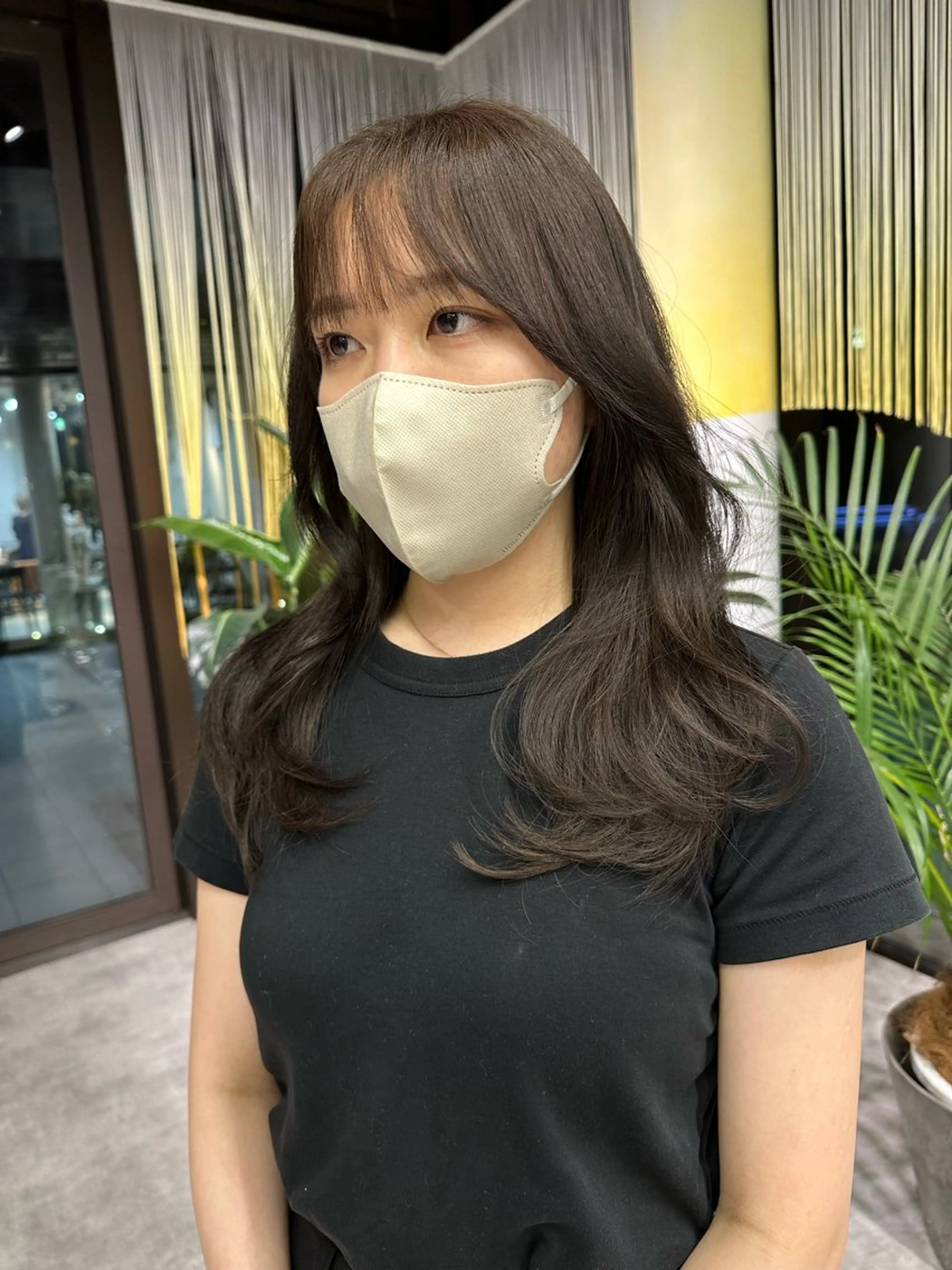 セミロング ラベンダーベージュ レイヤーカット DAIKIベージュ 🍂レイヤーカットのヘアスタイル